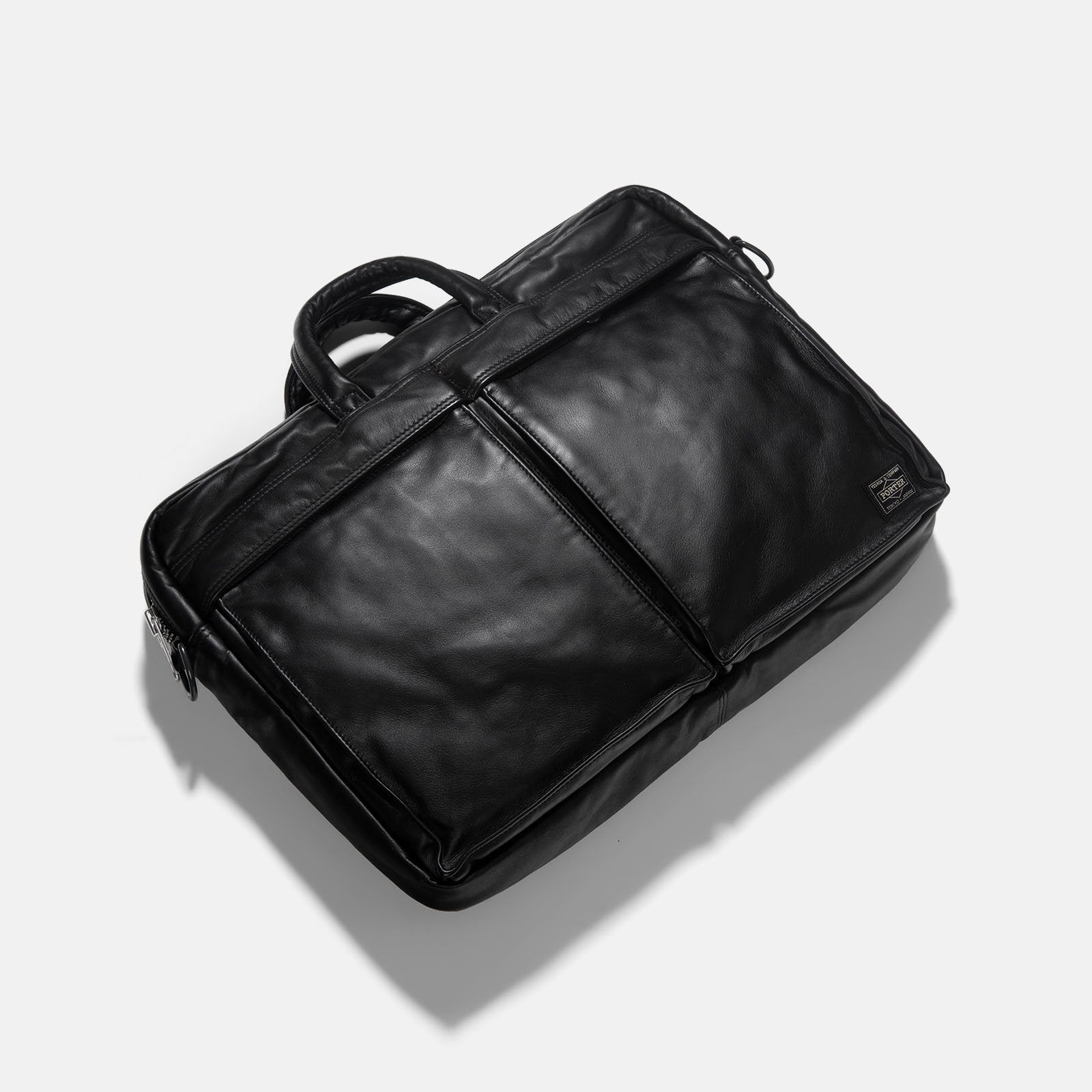 Leather Porter Tanker Brief Case L Black 4