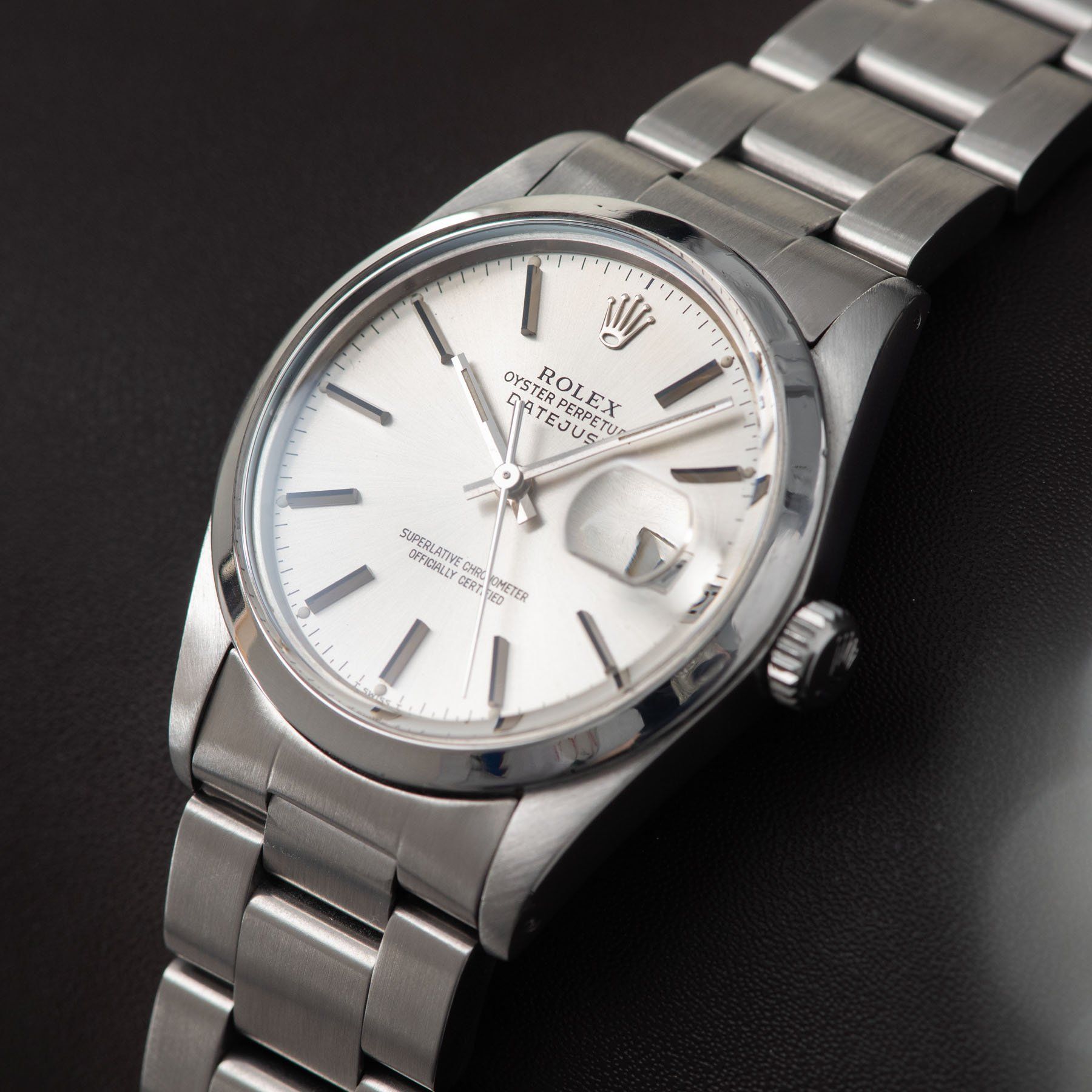 Rolex Datejust Reference 16000 Silver Soleil Dial 