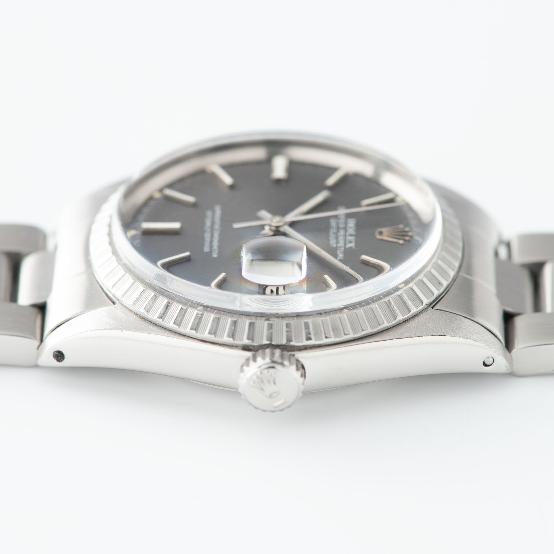 Rolex Datejust 1603 Grey Pie Pan Dial 