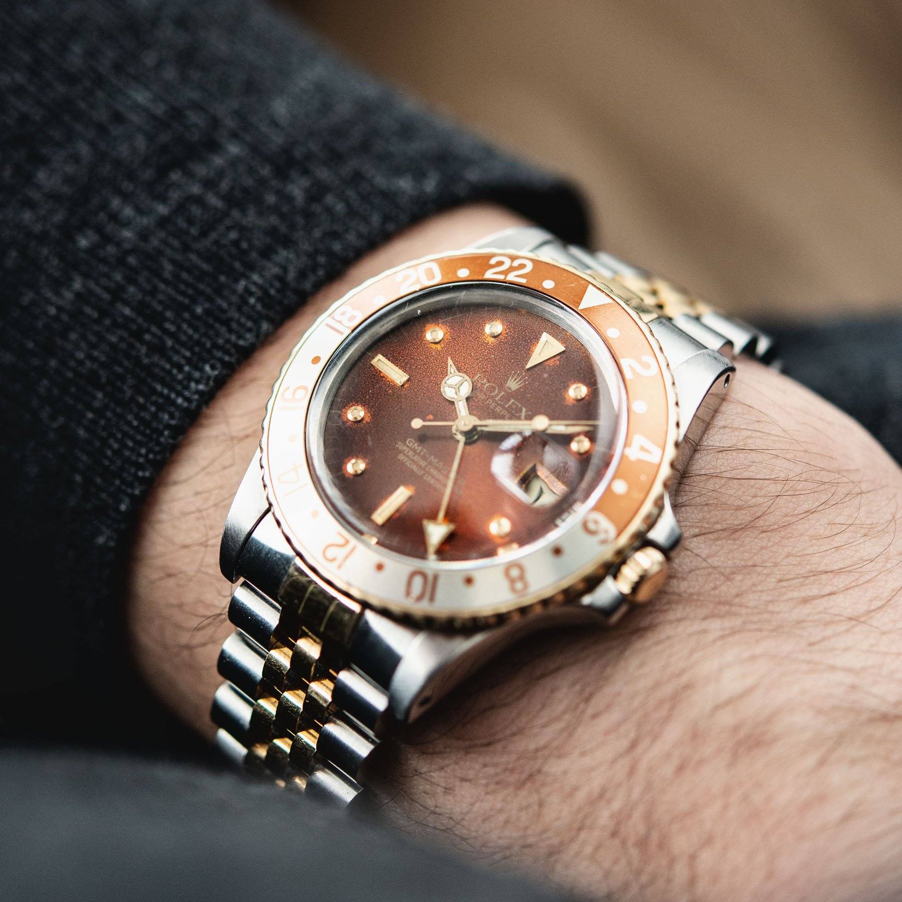 Rolex 16753 Nipple Dial Rootbeer GMT-Master 
