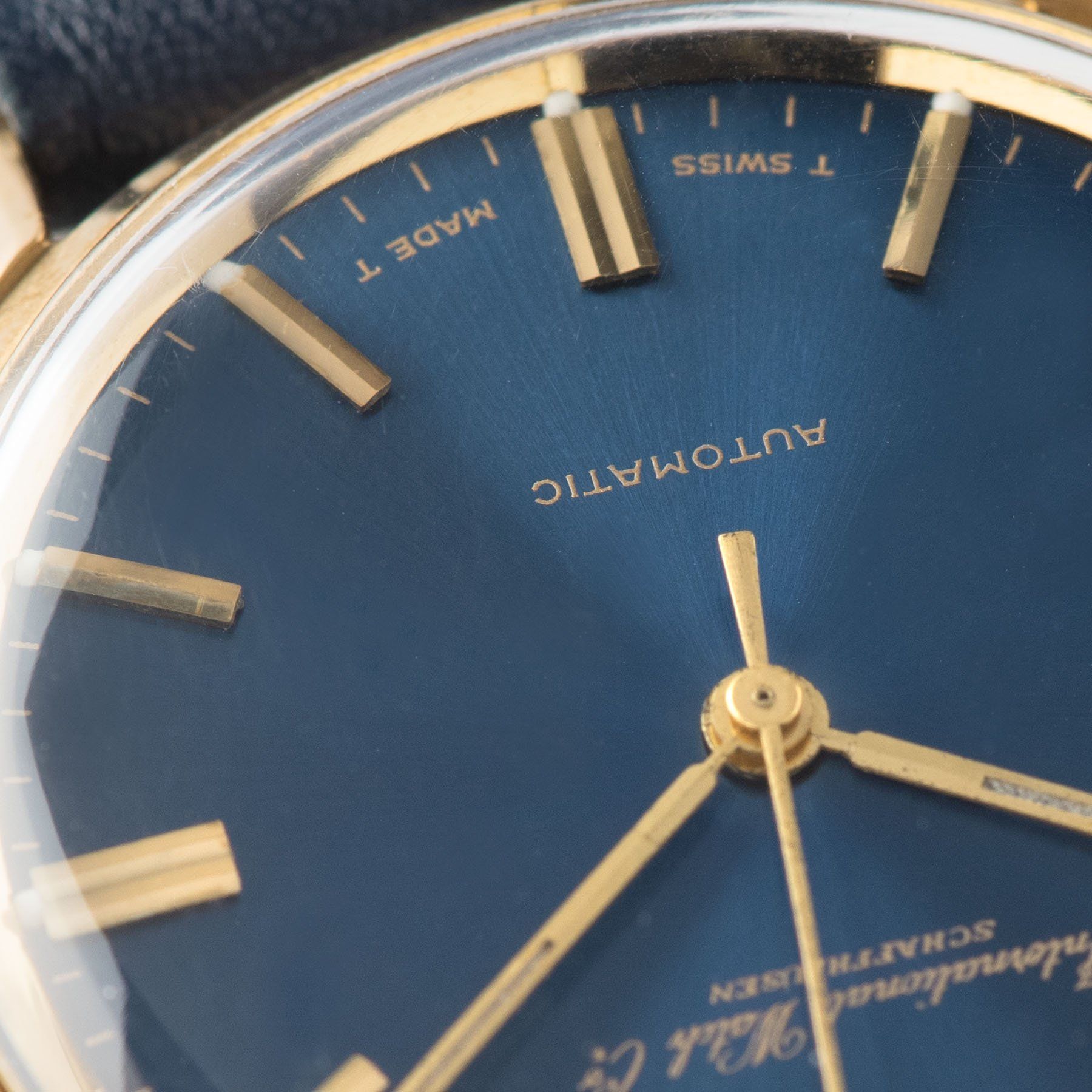 IWC Yellow Gold Dress Watch Blue Soleil Dial 