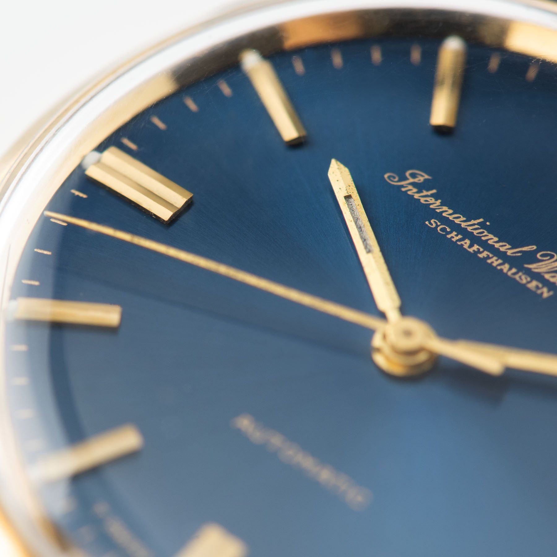 IWC Yellow Gold Dress Watch Blue Soleil Dial 