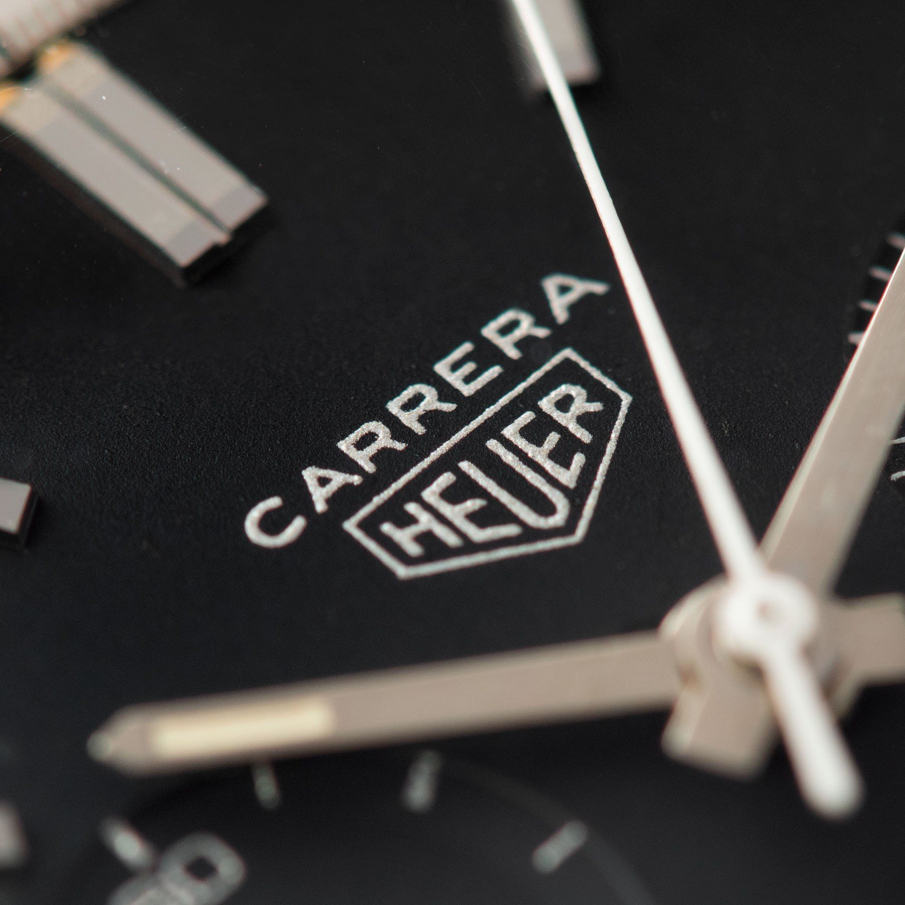 Heuer Carrera Ref 3647 Black Dial Silver Print