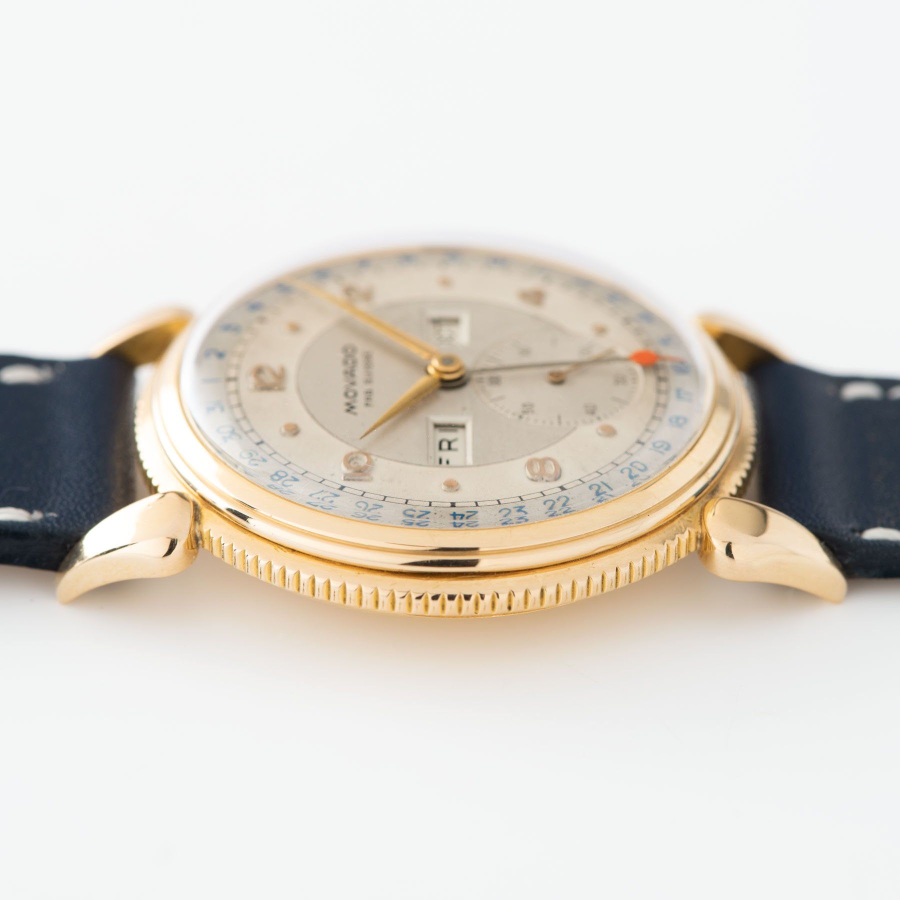 Movado Triple Calendar Pink Gold Dress Watch  