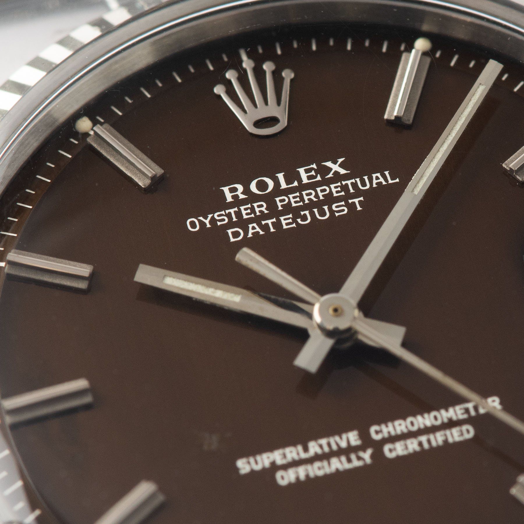 Rolex Datejust Rare vertical brush Tropical Dial Reference 1601 Box and Papers