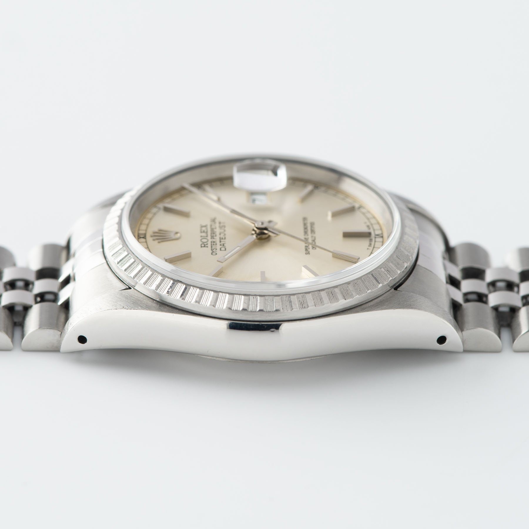 Rolex Datejust Silver Soleil Dial 16220 