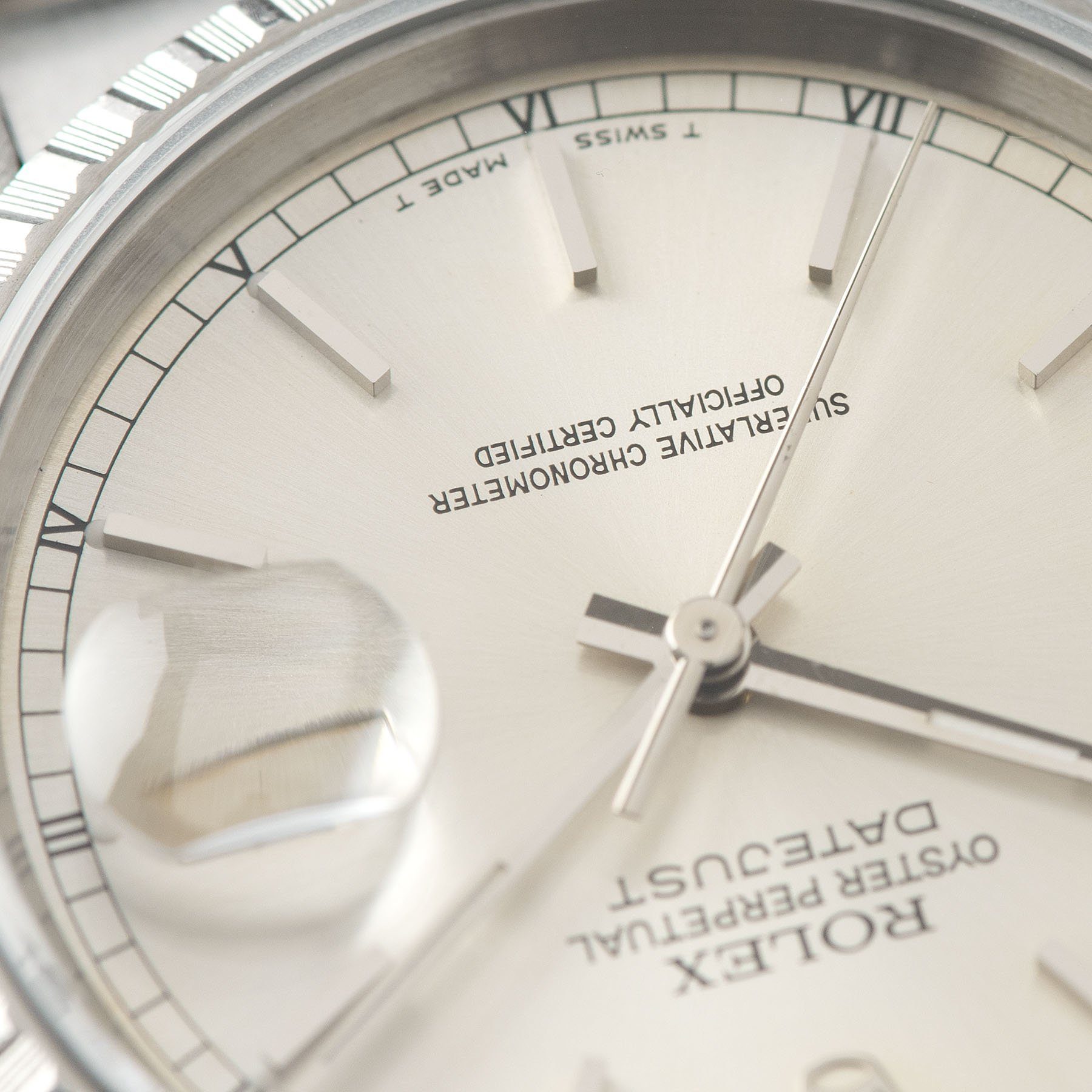 Rolex Datejust Silver Soleil Dial 16220 