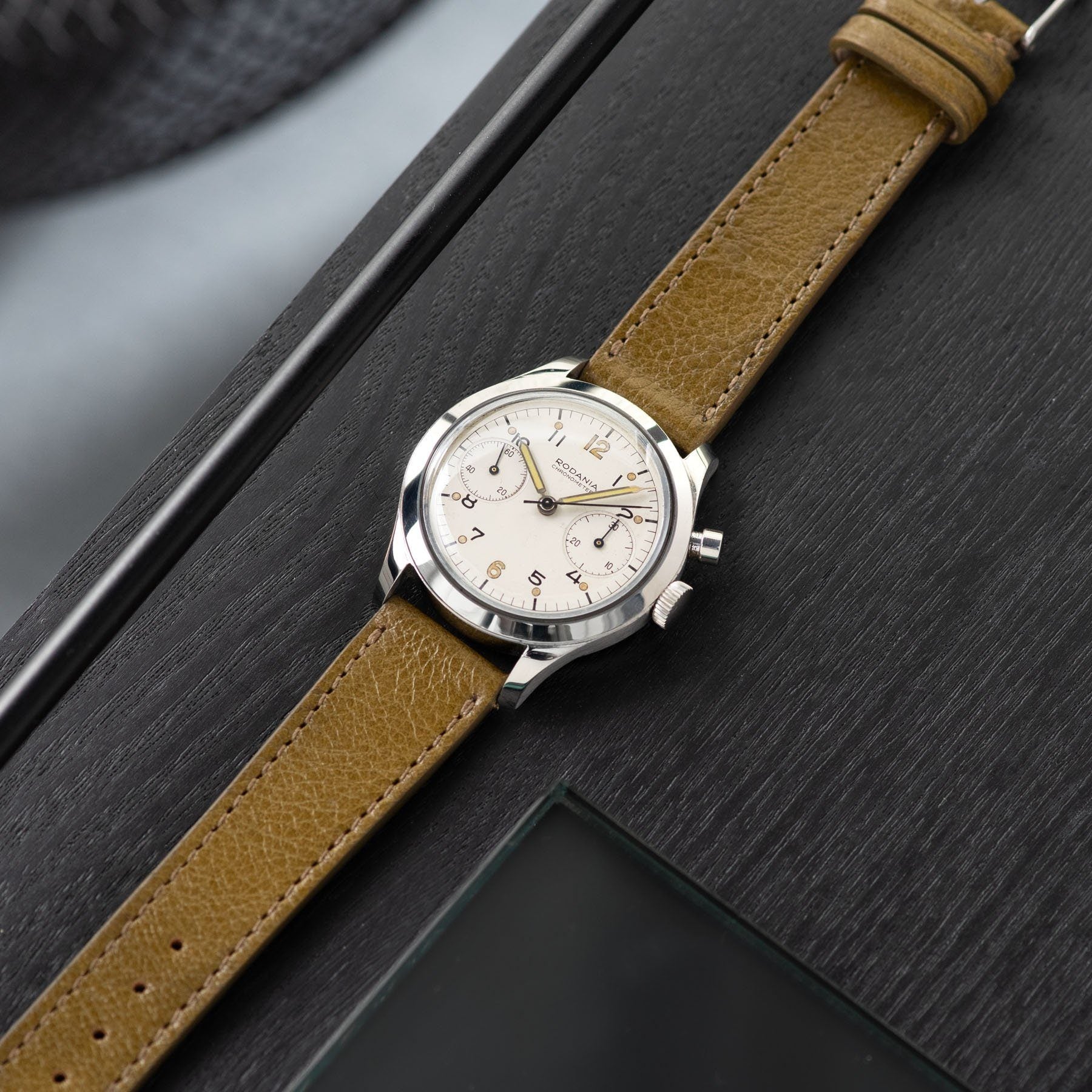 Rodania Mono Pusher Chronograph Watch 1960s