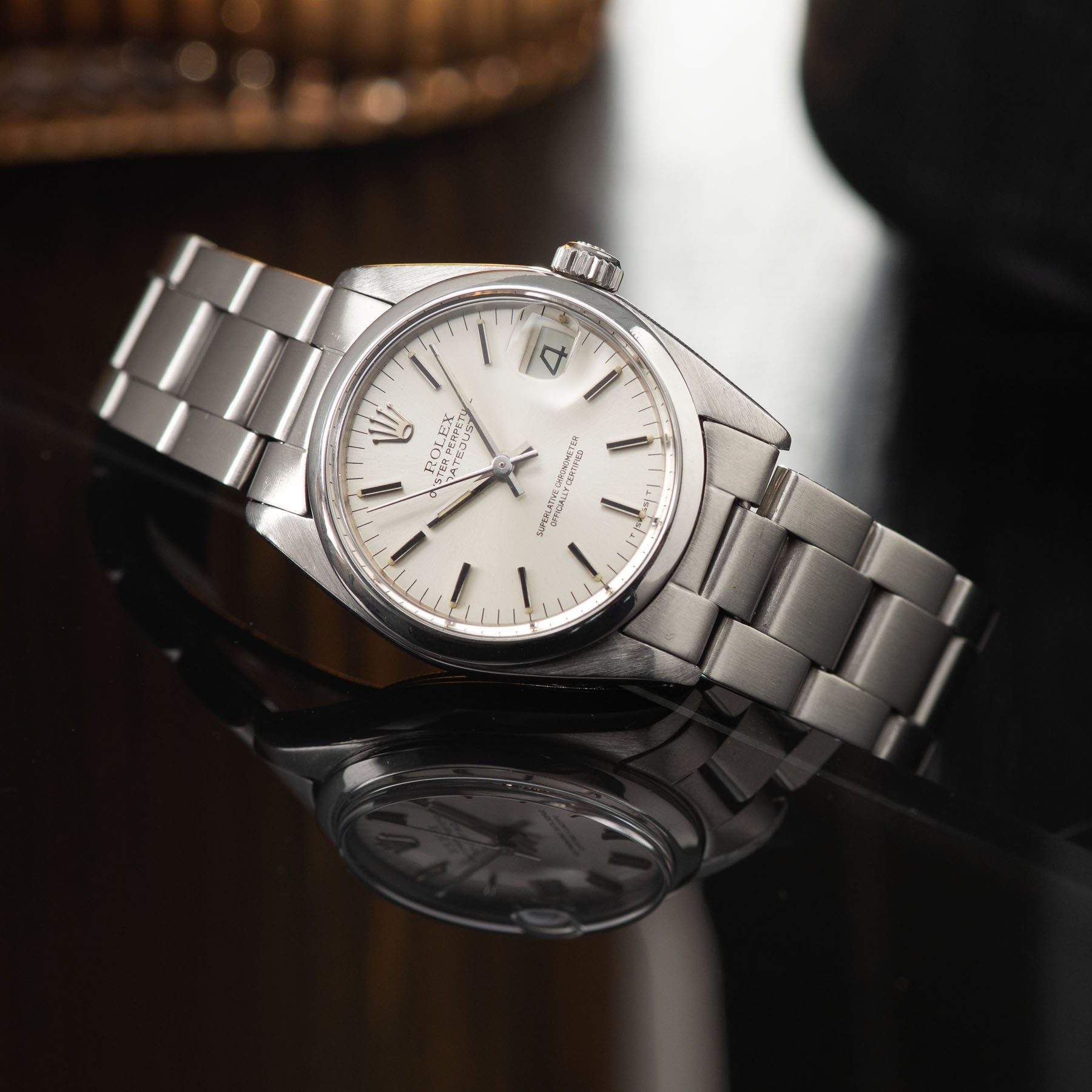 Rolex datejust mid size silver dial ref 6824