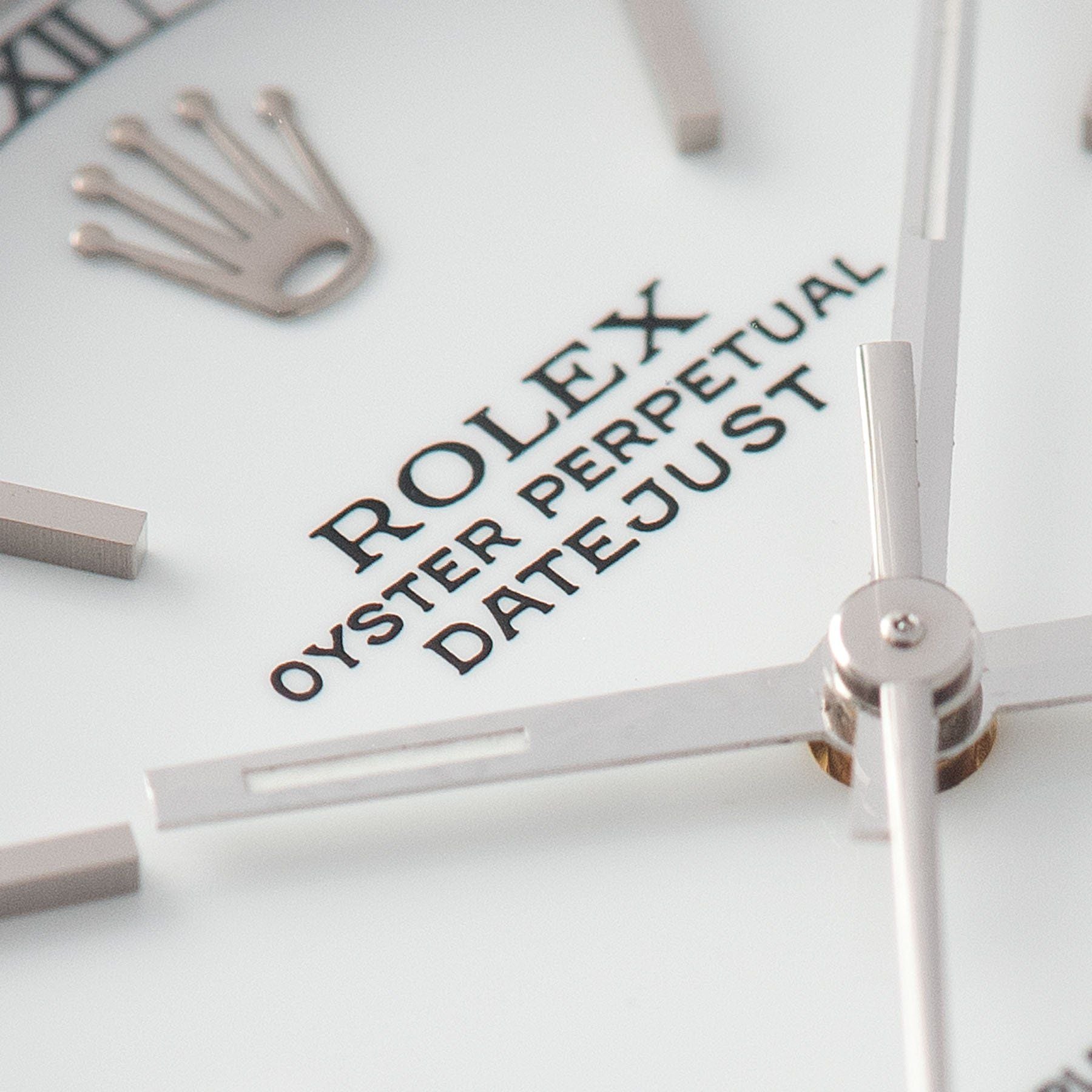 Rolex Datejust White Porcelain Dial Reference 16220 