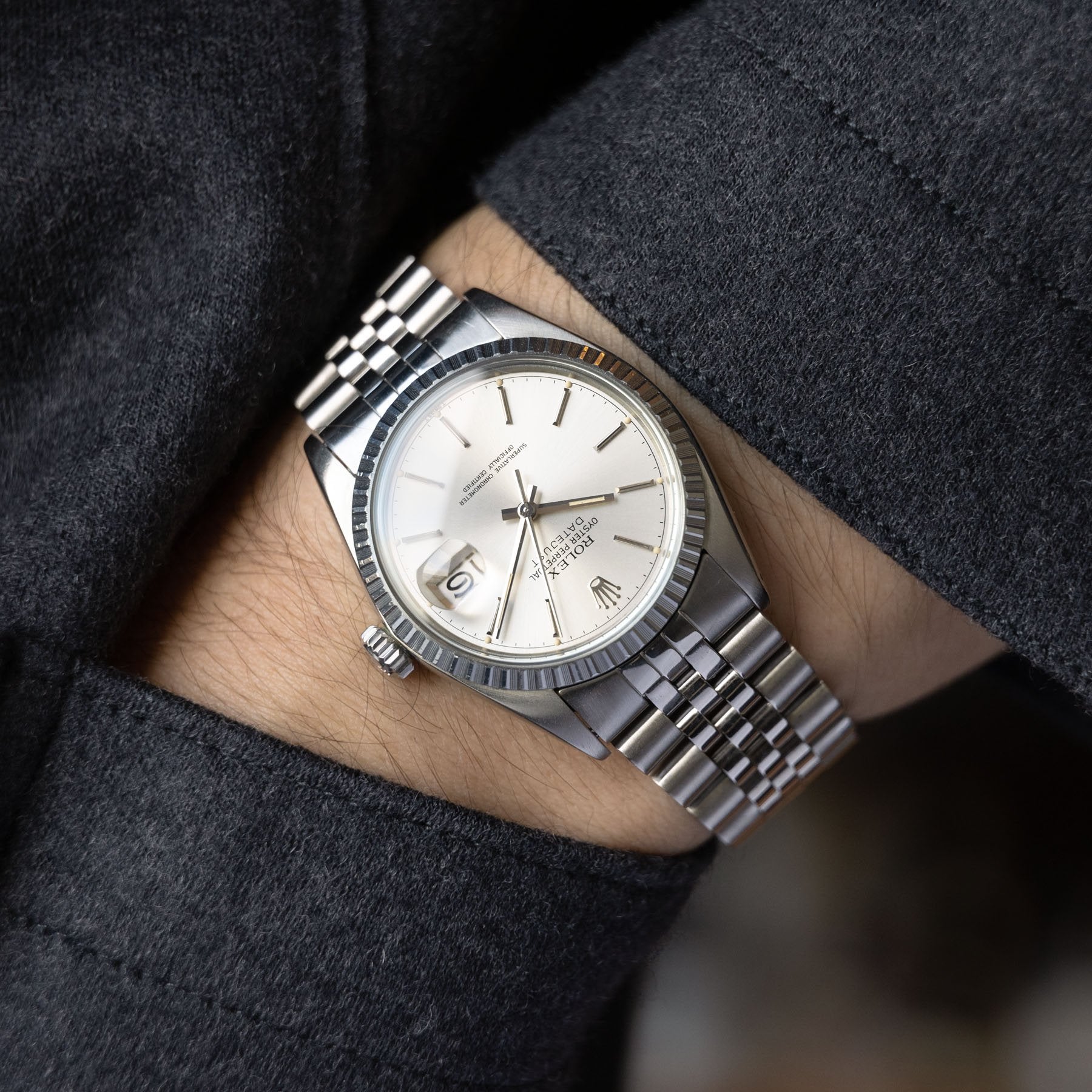 Rolex Datejust Silver Chapter Ring Dial 16030