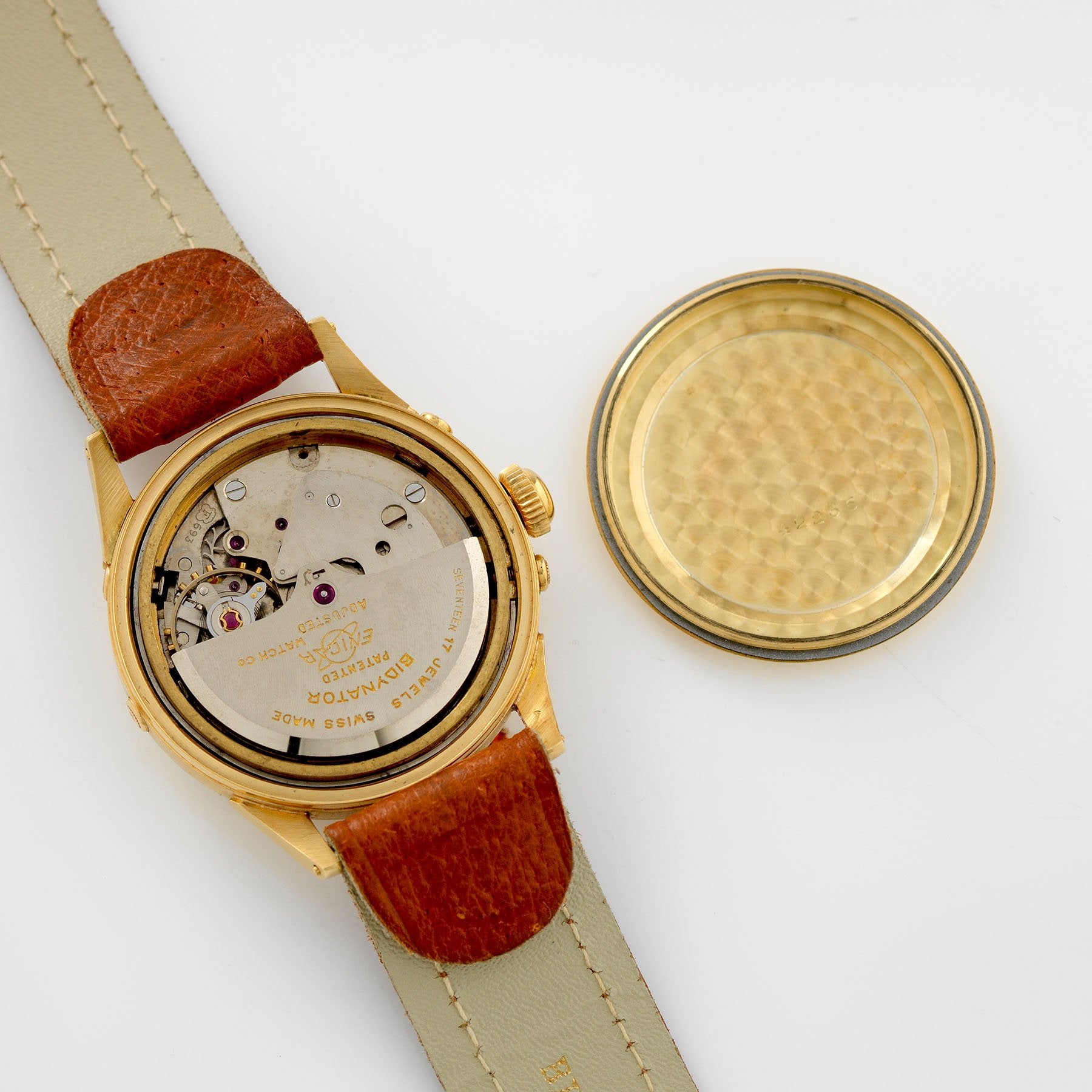 Enicar Triple Calendar Moonphase Yellow Gold
