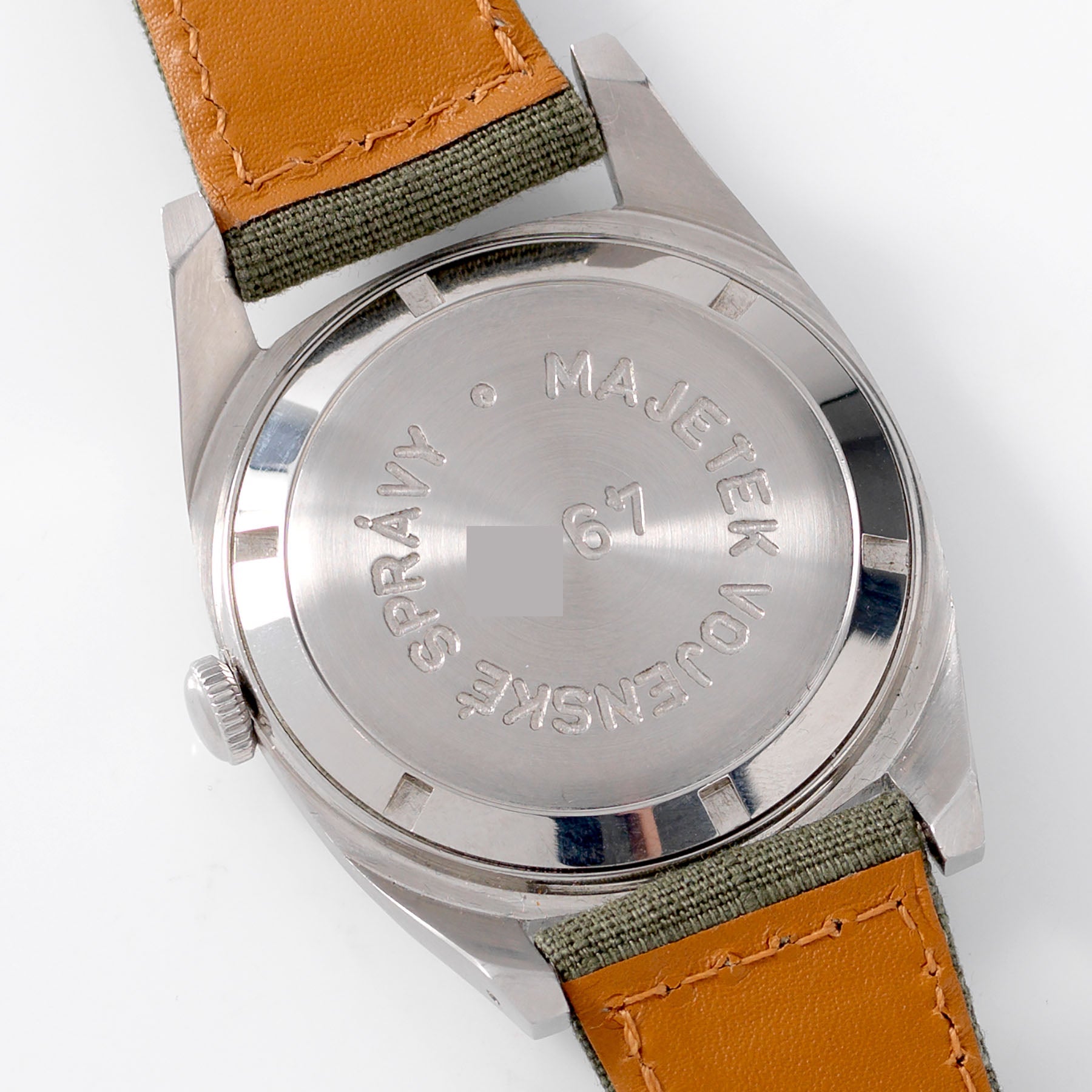 Lemania Majetek 261 Czech Air Force Steel Watch Radium Dial