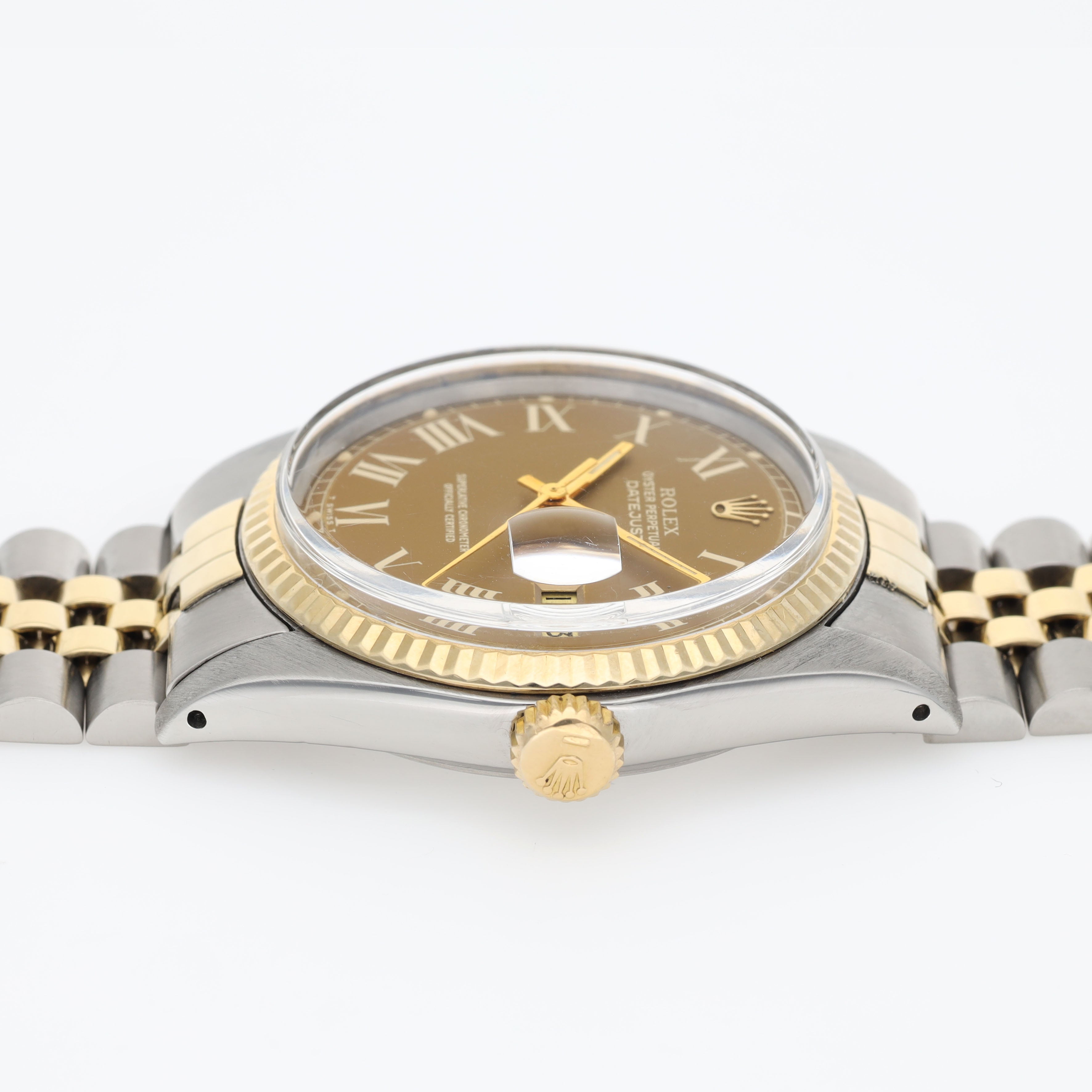 Rolex Datejust 1601 Steel and Gold Brown Buckley Dial