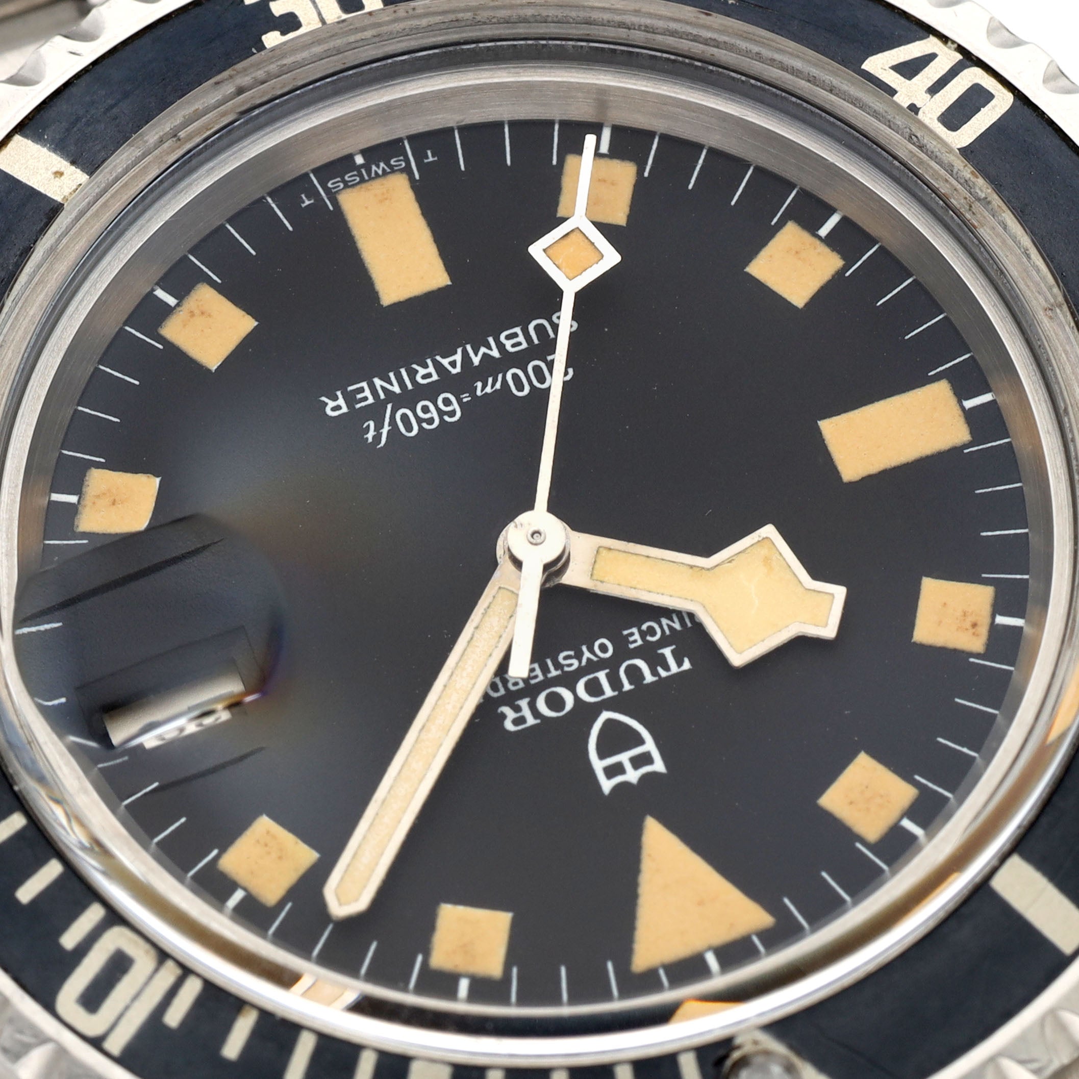 Tudor Submariner Date 9411/0 Black Snowflake Fat Font Inlay 