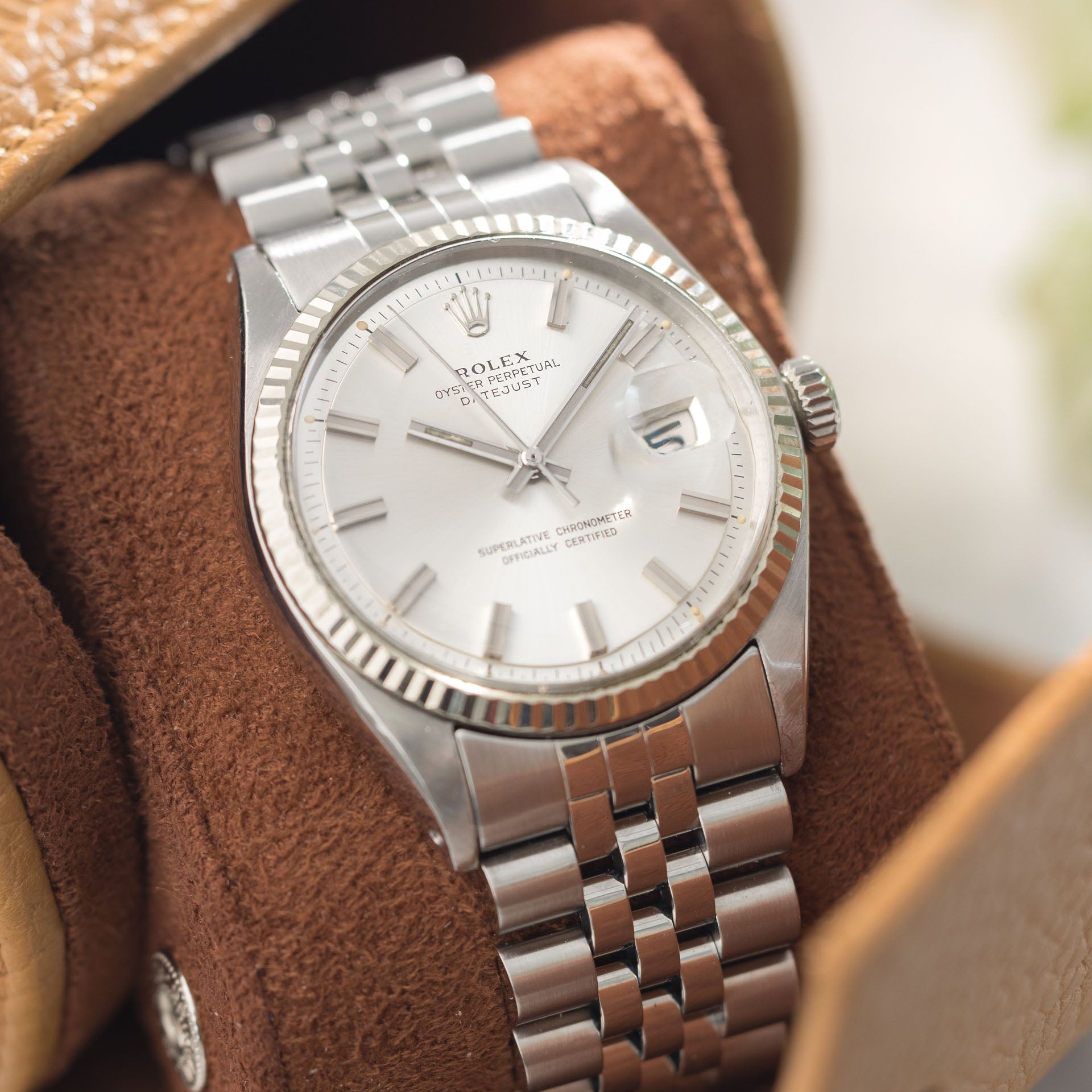 Rolex Datejust 1601 Silver Wide Boy Dial