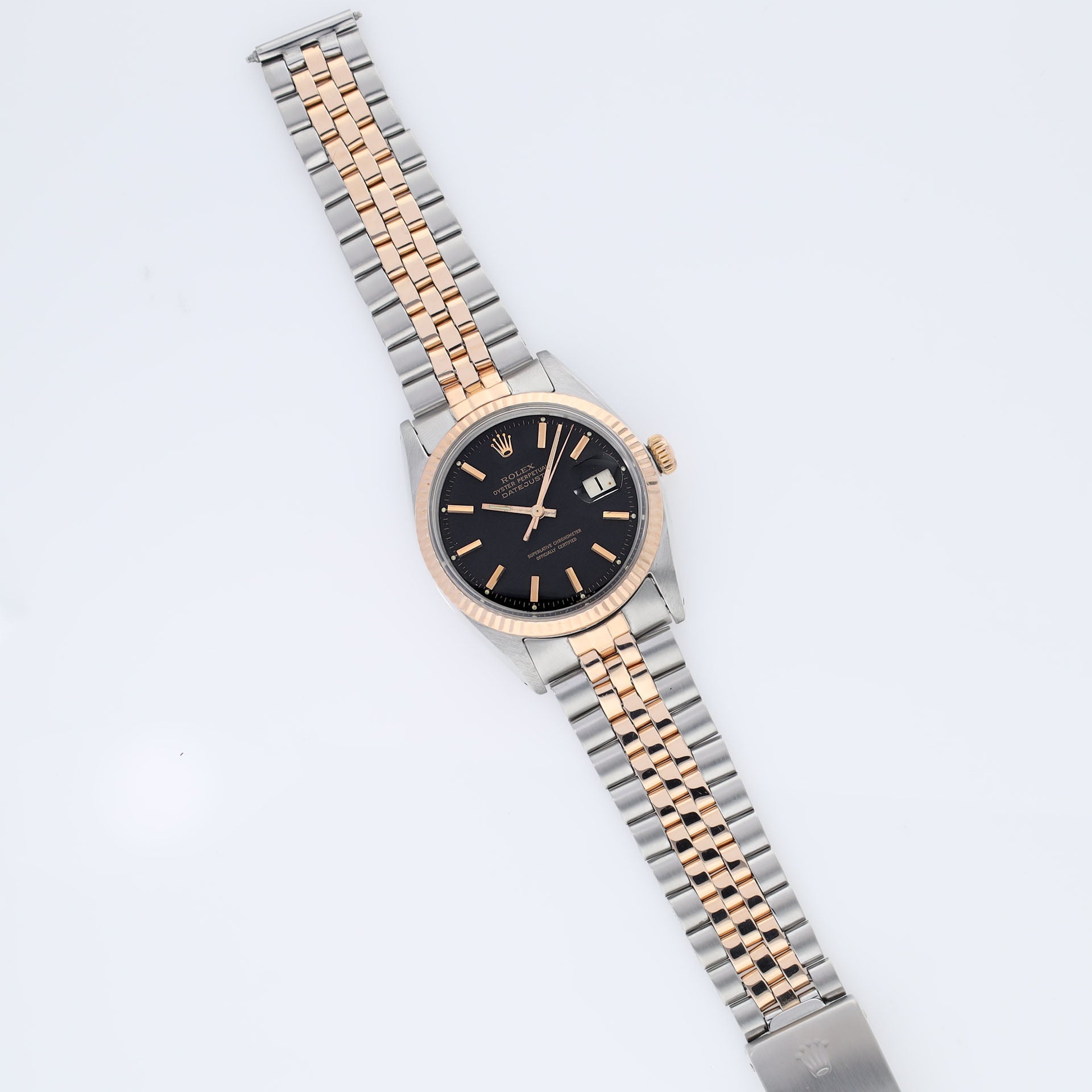 Rolex Datejust 1601 Steel and Rose Gold with Black Dial