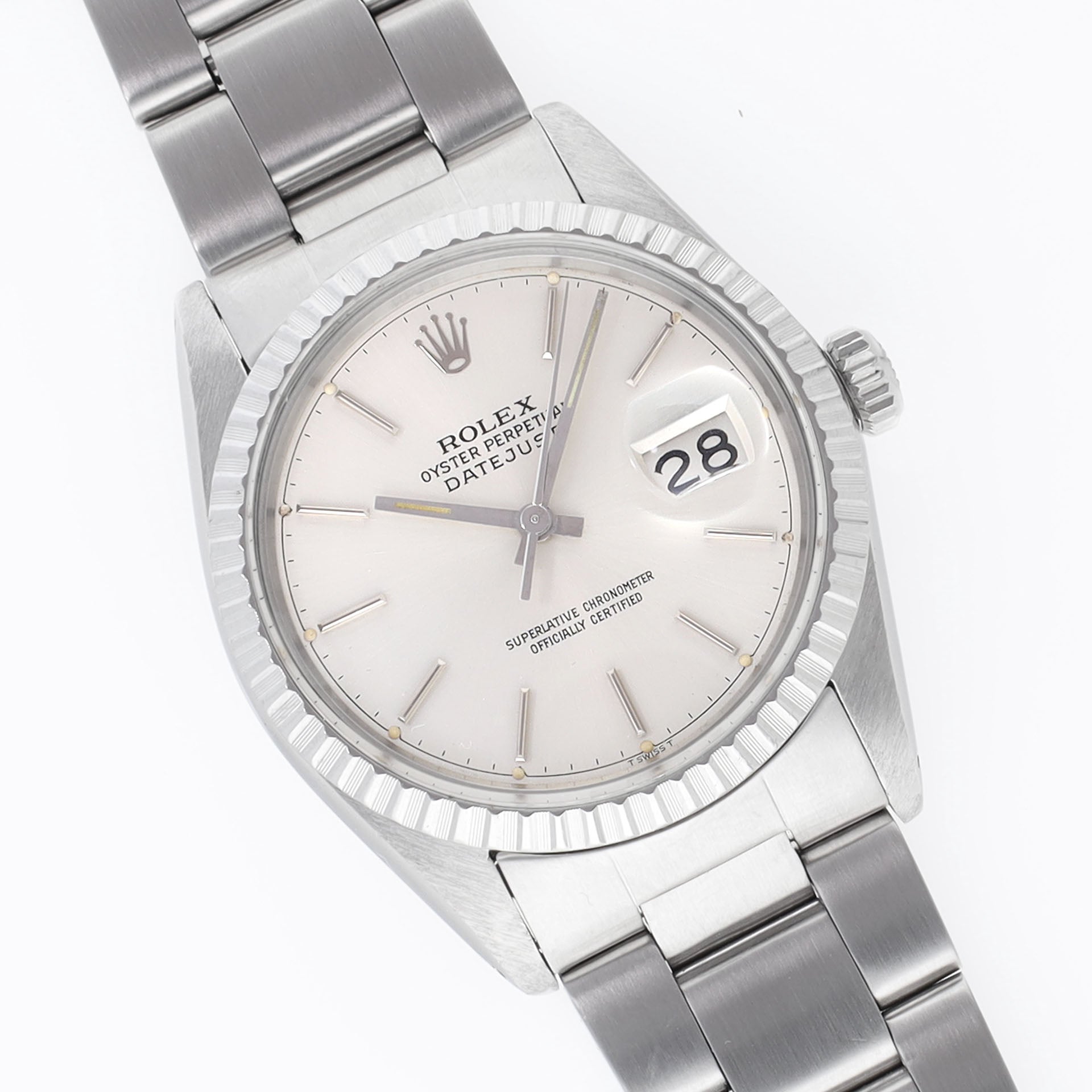 Rolex Datejust 16030 Rare Silver Chapter Ring Dial