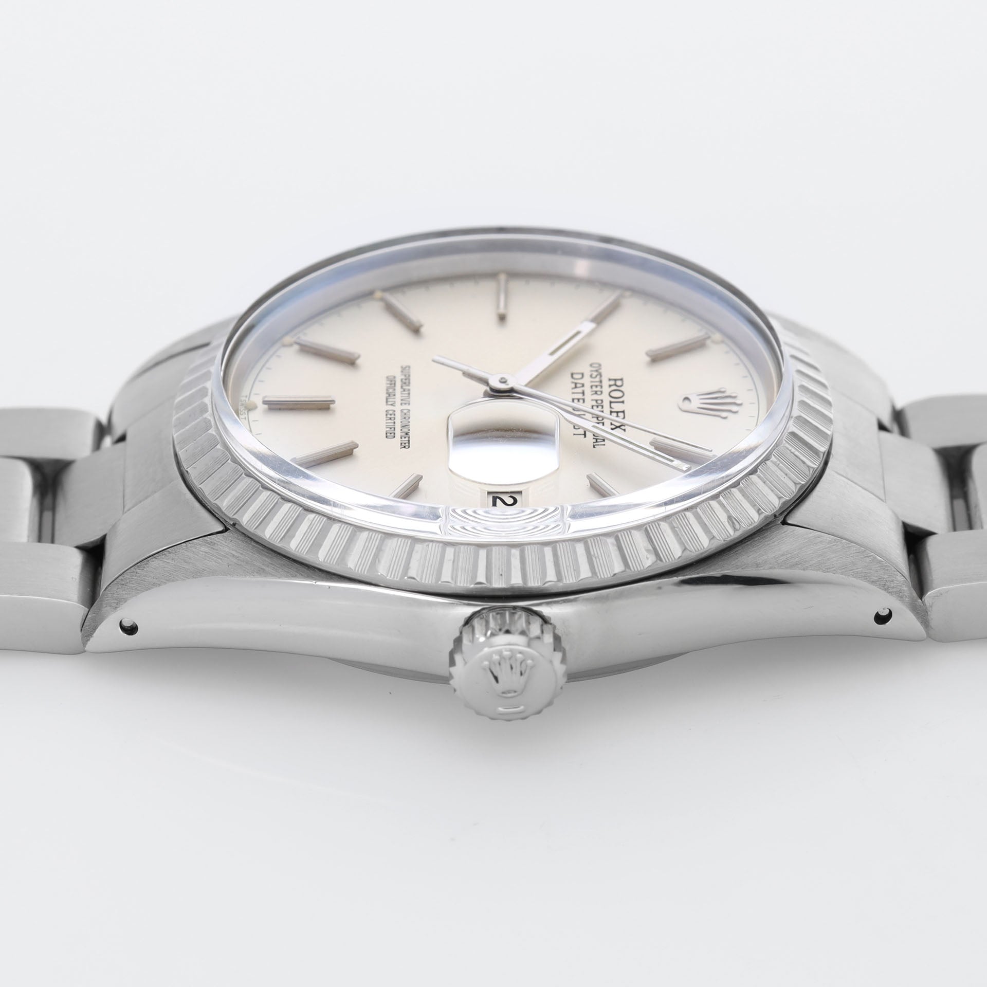 Rolex Datejust 16030 Rare Silver Chapter Ring Dial