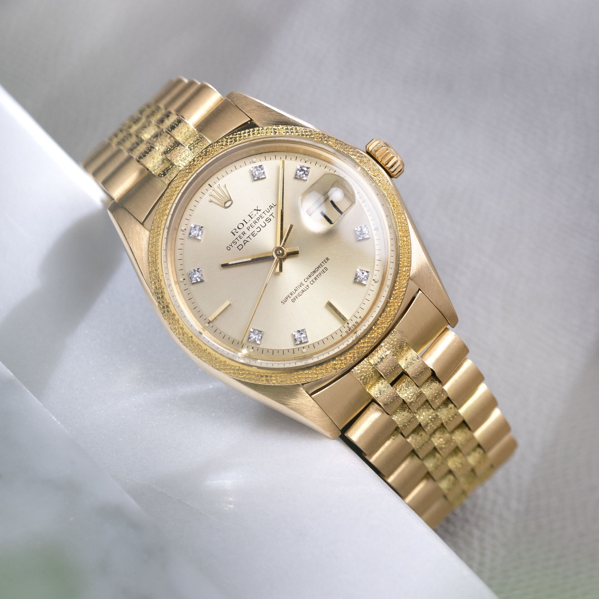 Rolex Datejust 1611 Yellow Gold Morellis Finish Diamond Dial