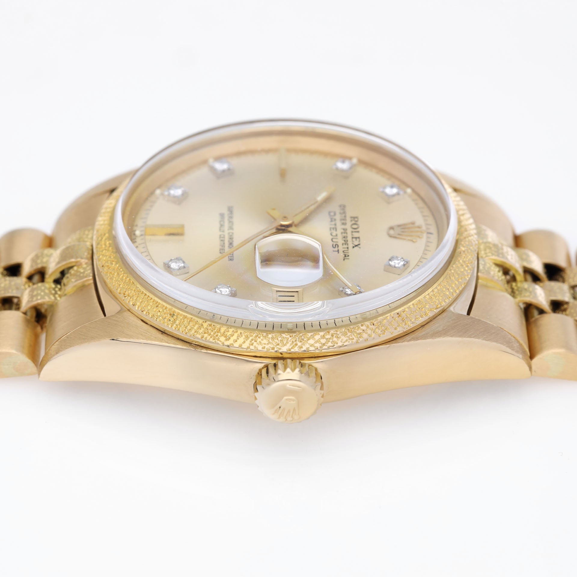 Rolex Datejust 1611 Yellow Gold Morellis Finish Diamond Dial