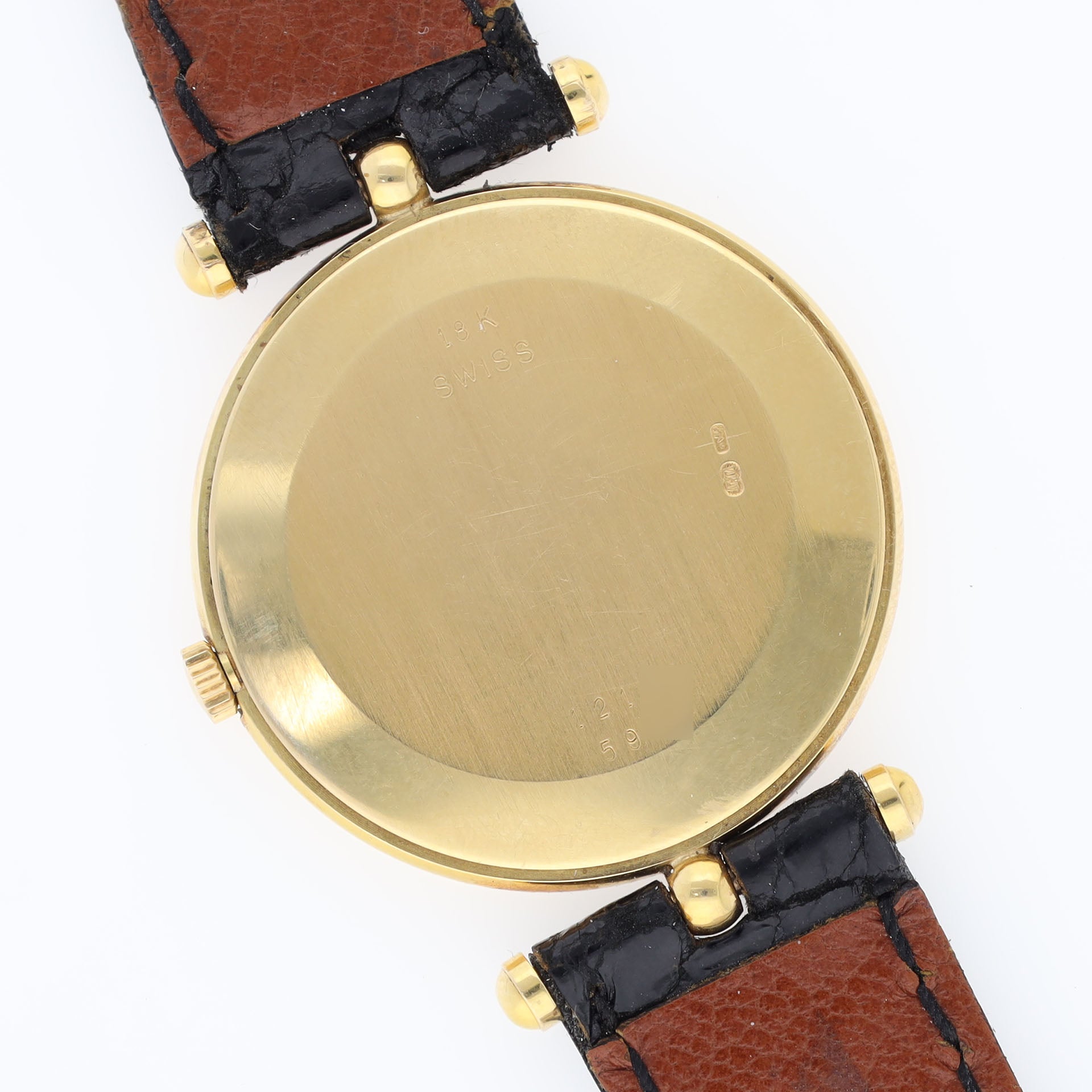 Van Cleef & Arpels Gold Ladies Round Dress Watch Box and Papers