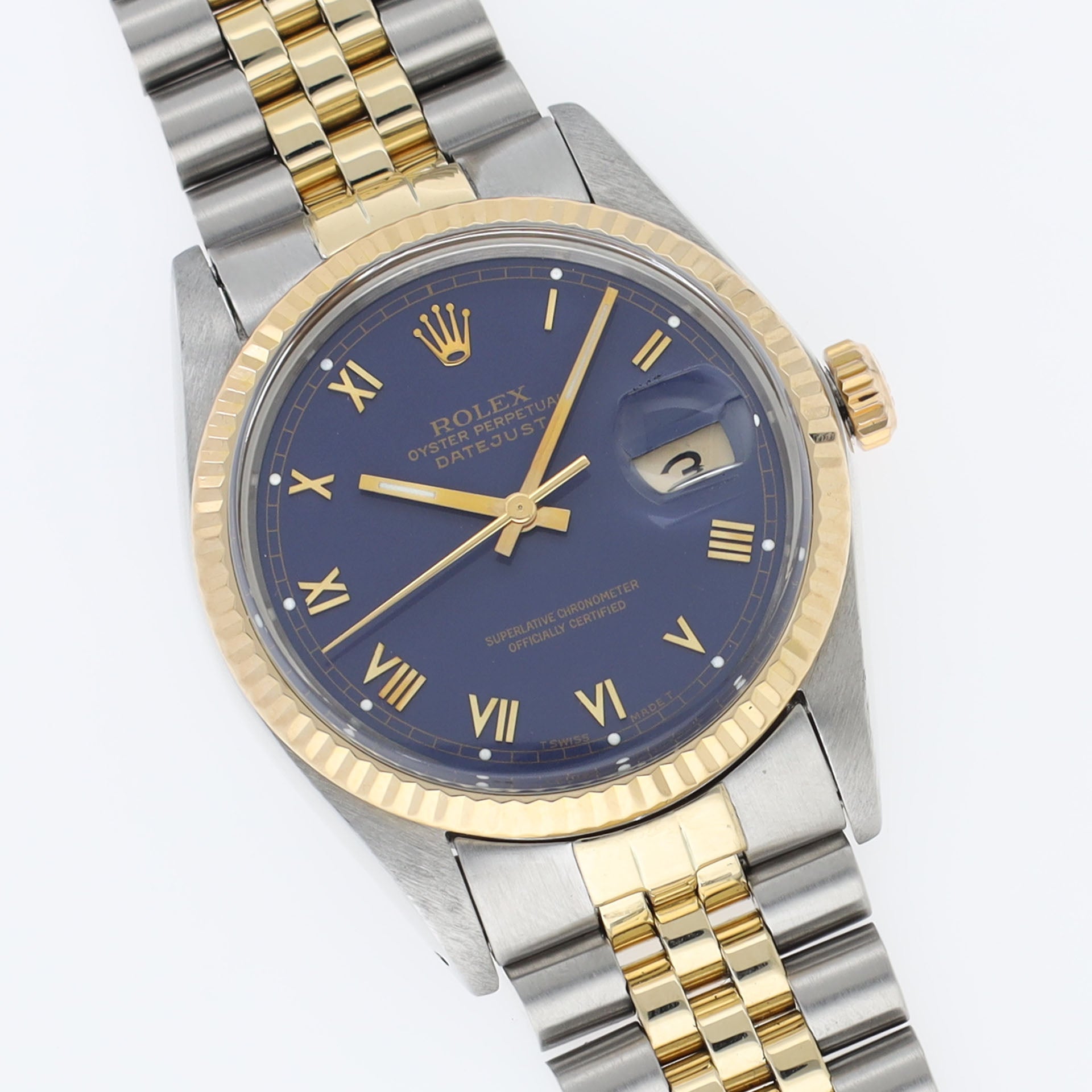 Rolex Datejust 16013 Steel and Gold Blue Roman Dial