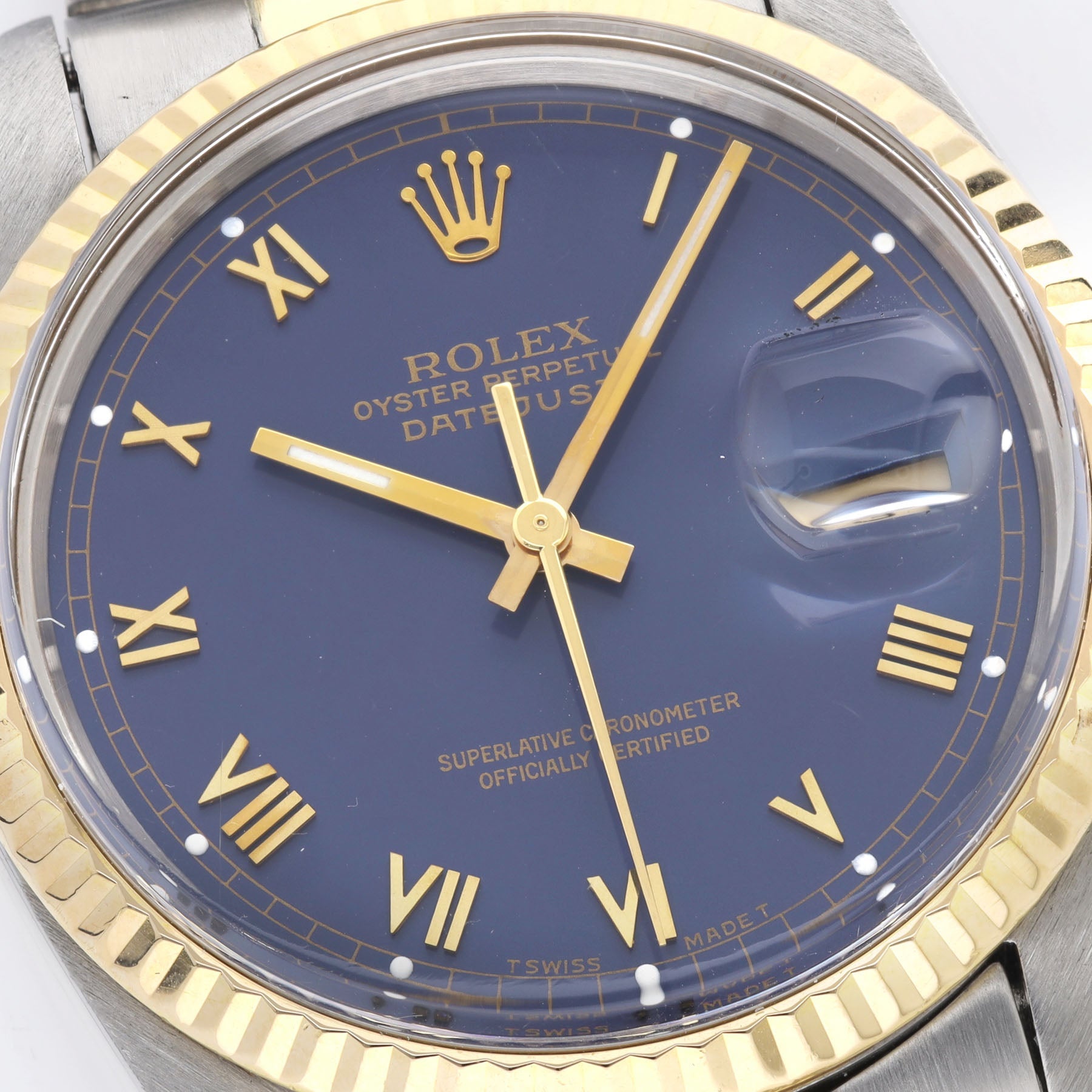 Rolex Datejust 16013 Steel and Gold Blue Roman Dial