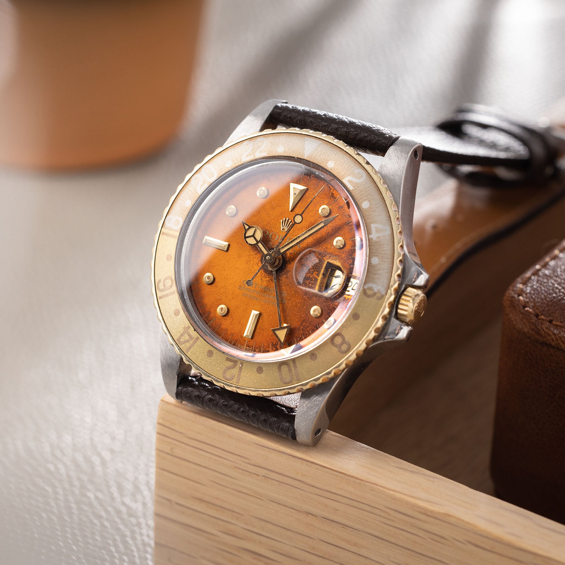 Rolex GMT-Master 1675 Two-Tone Topical Nipple Dial Root Beer