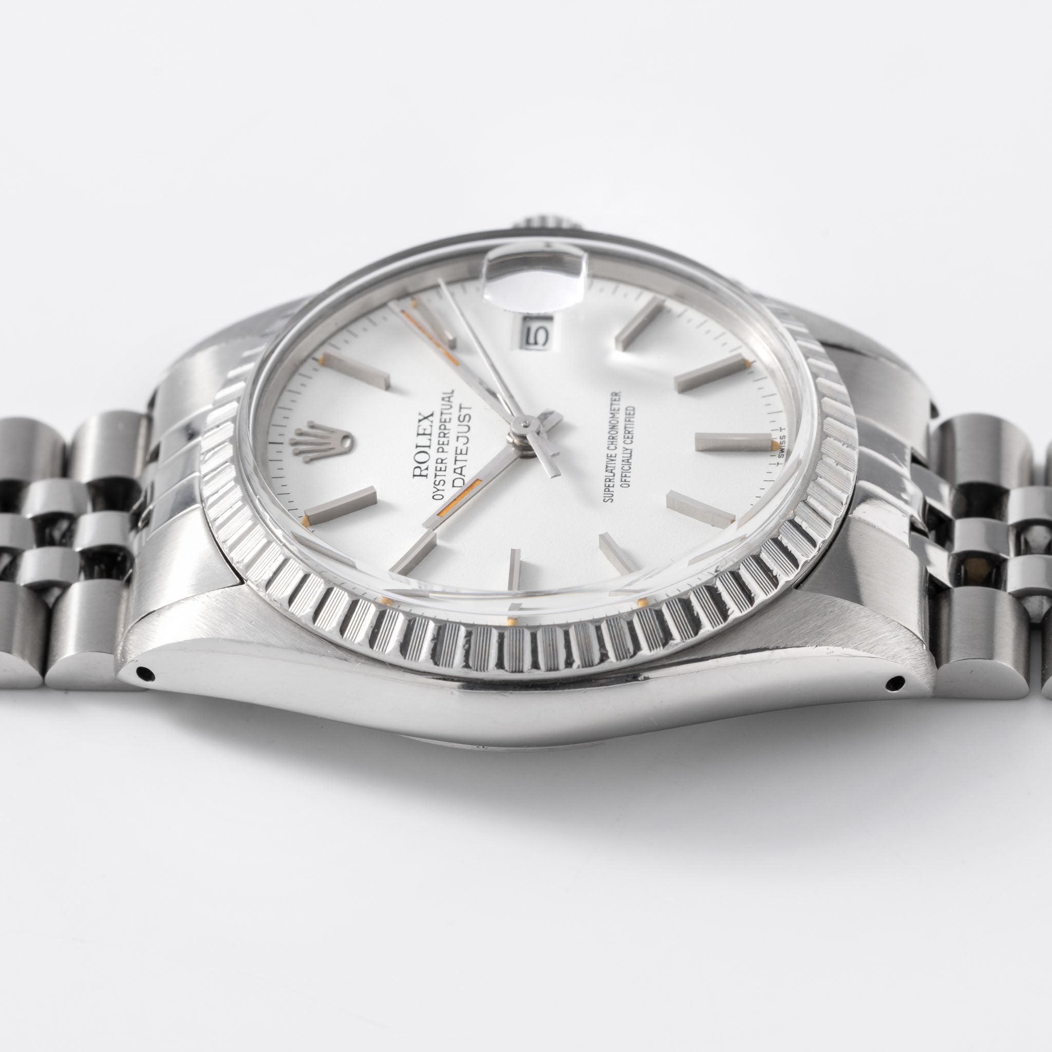 Rolex 16030 Datejust Polar White Dial Pumpkin Patina