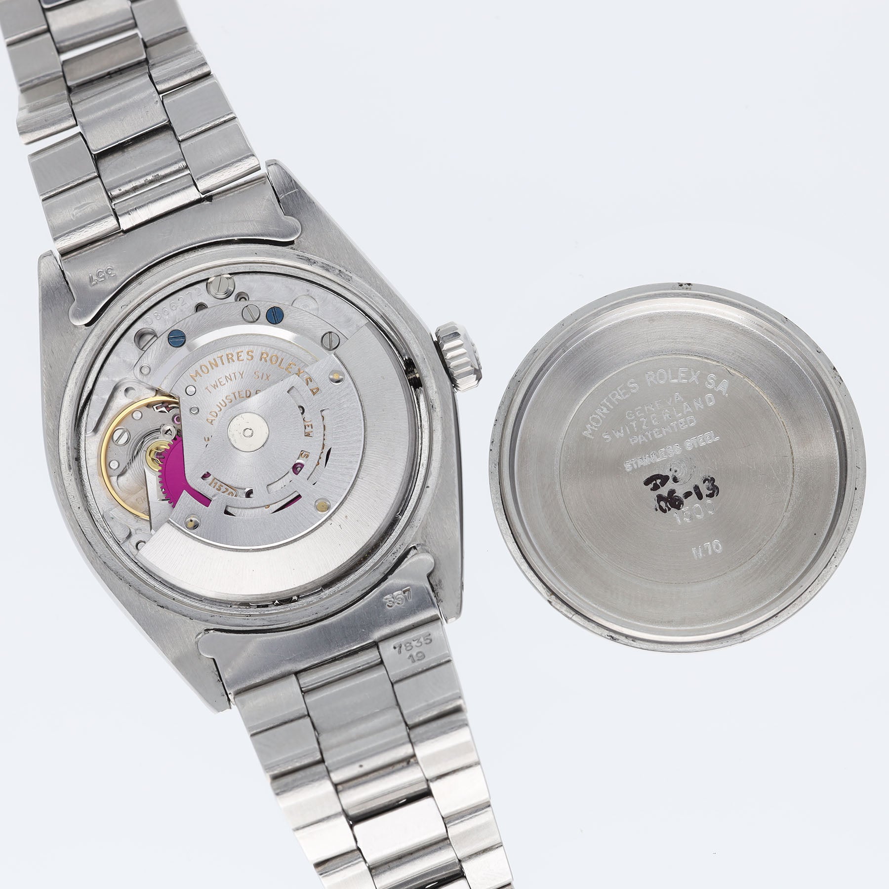 Rolex Oyster Perpetual Date Lavender Grey Dial ref 1500