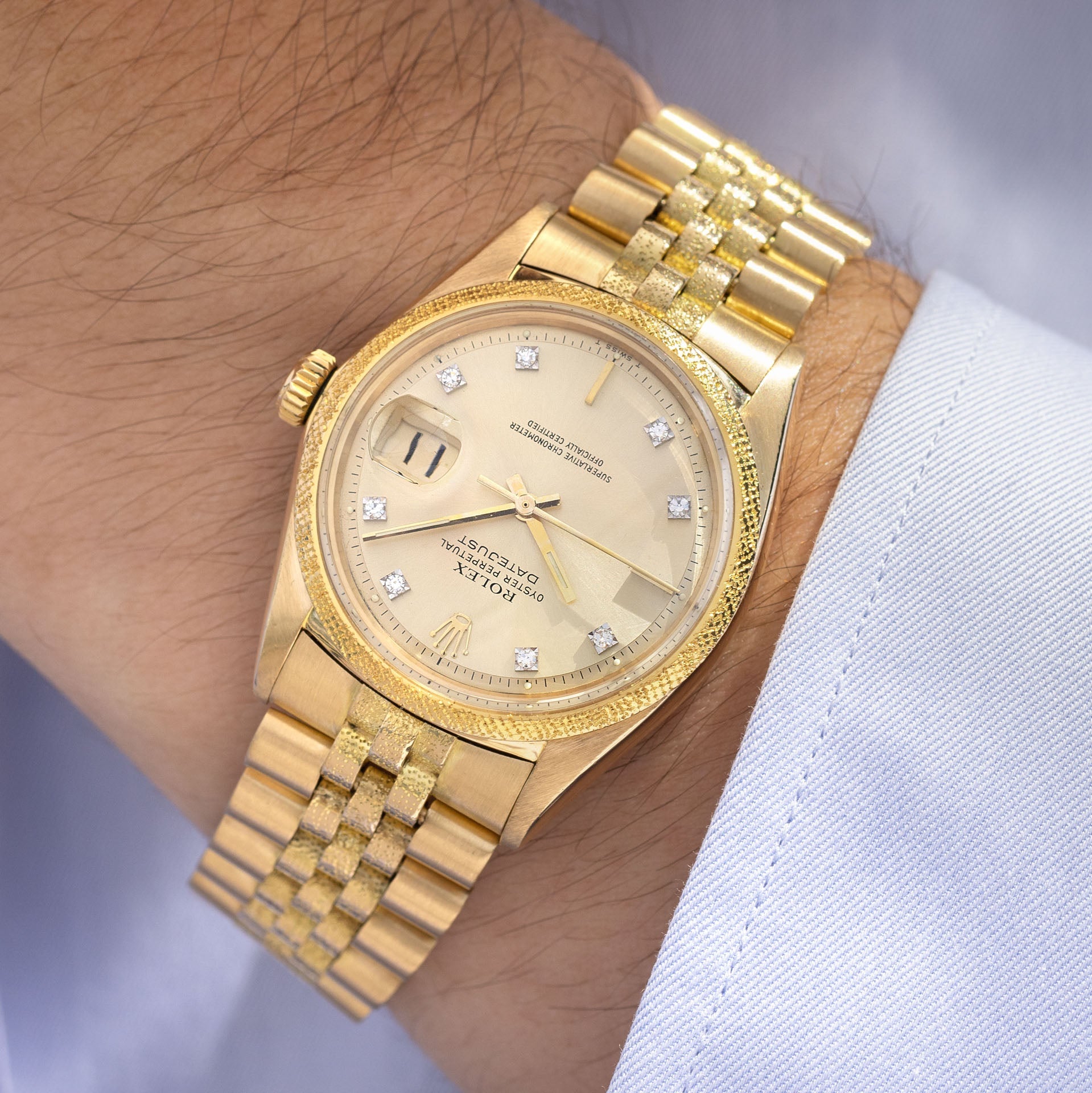 Rolex Datejust 1611 Yellow Gold Morellis Finish Diamond Dial