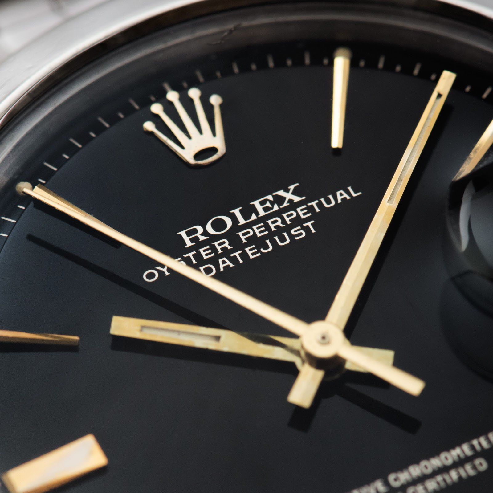 Rolex Datejust Glossy Gilt Black ‘Door Stop’ Dial 1600 