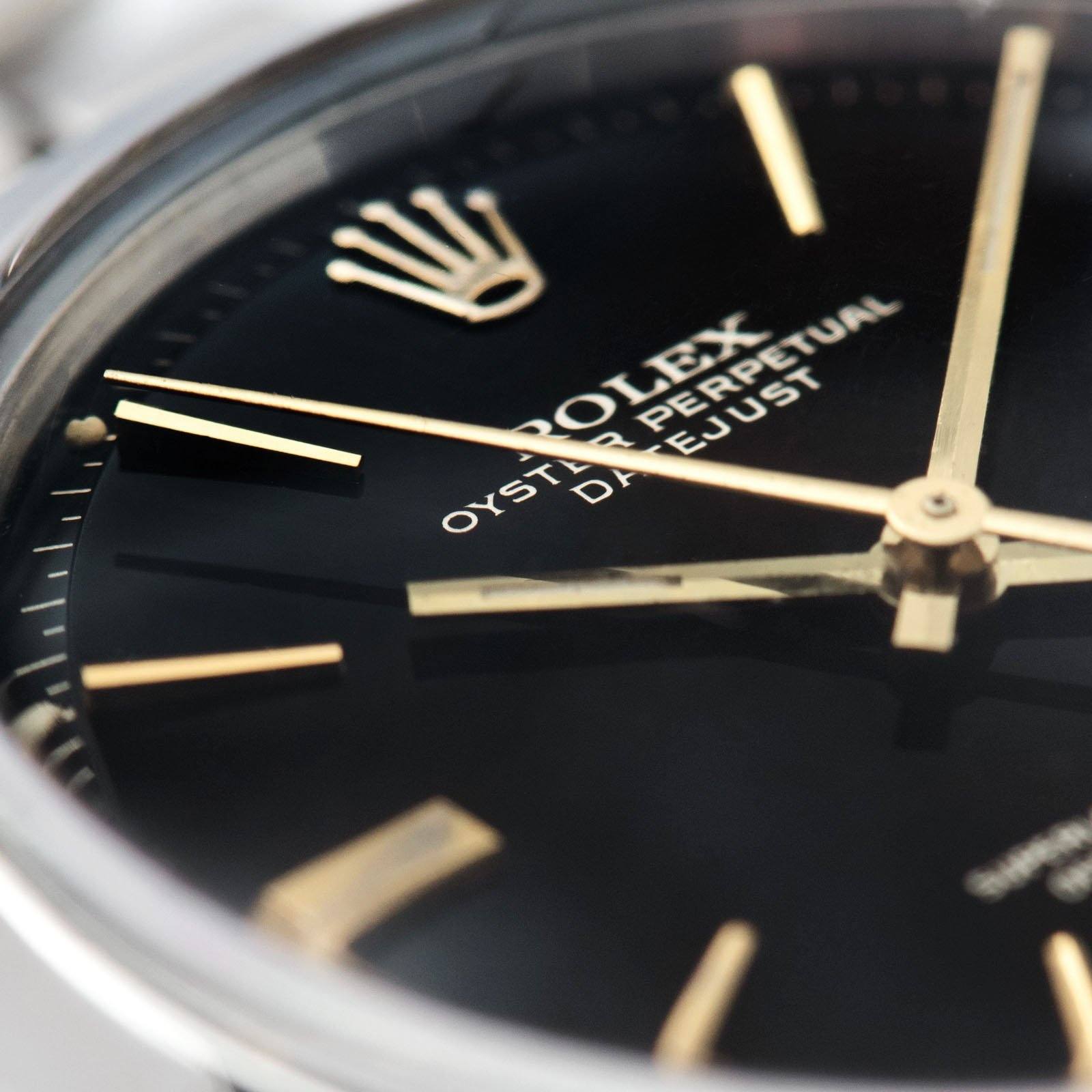 Rolex Datejust Glossy Gilt Black ‘Door Stop’ Dial 1600 