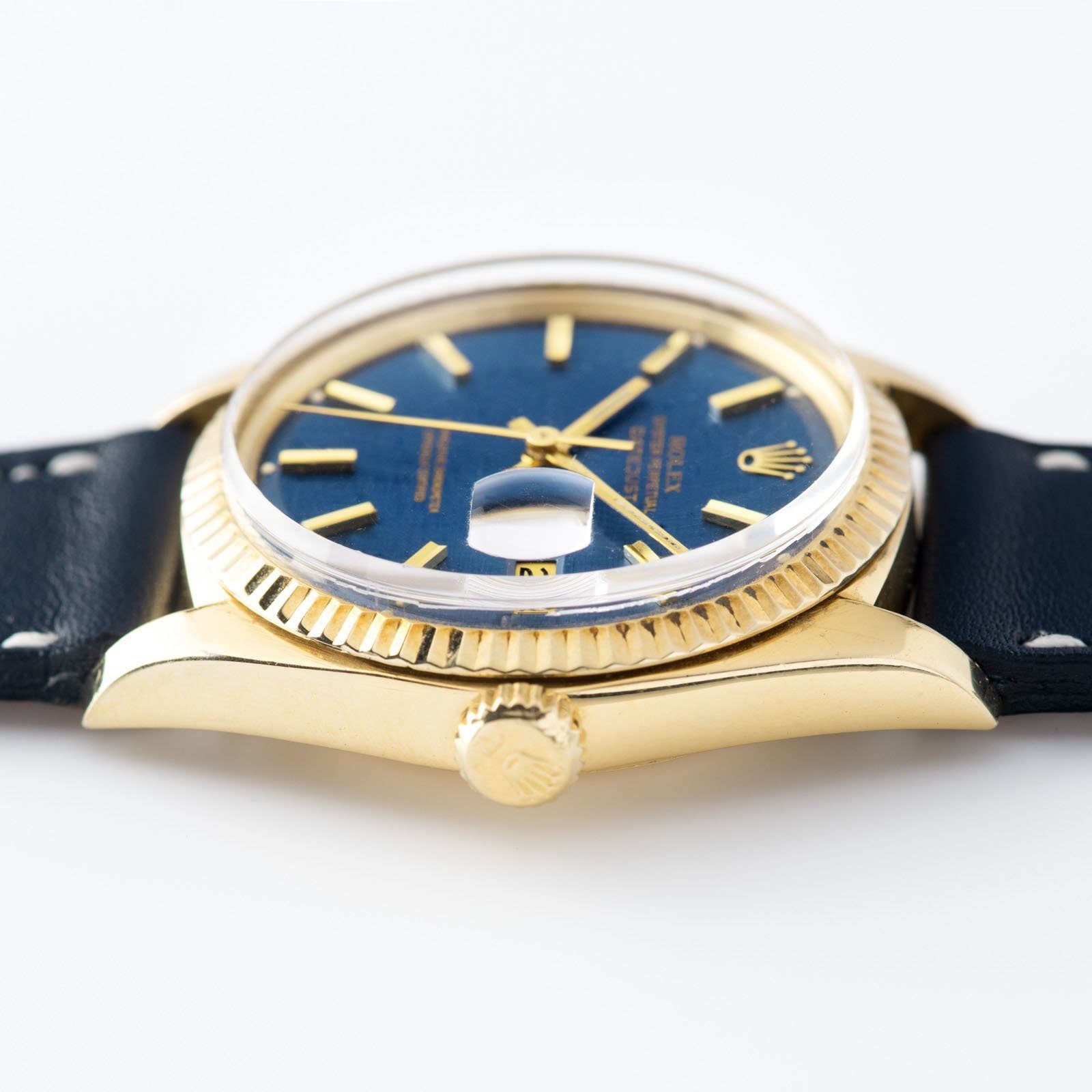 Rolex Datejust Yellow Gold 1601 Blue Linen Dial 