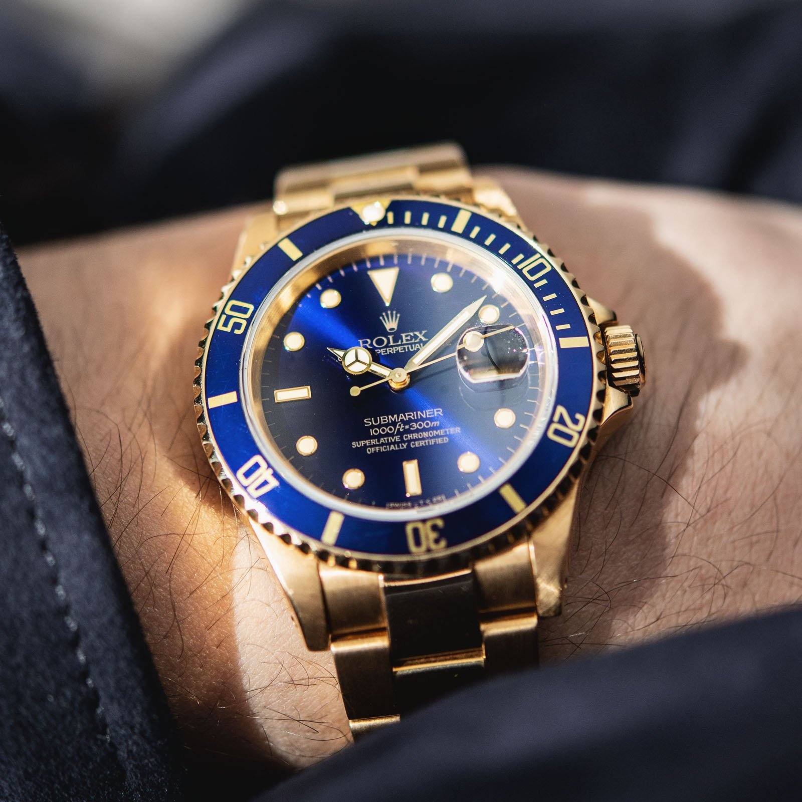 Rolex Submariner Date Purple Dial Yellow Gold 16618