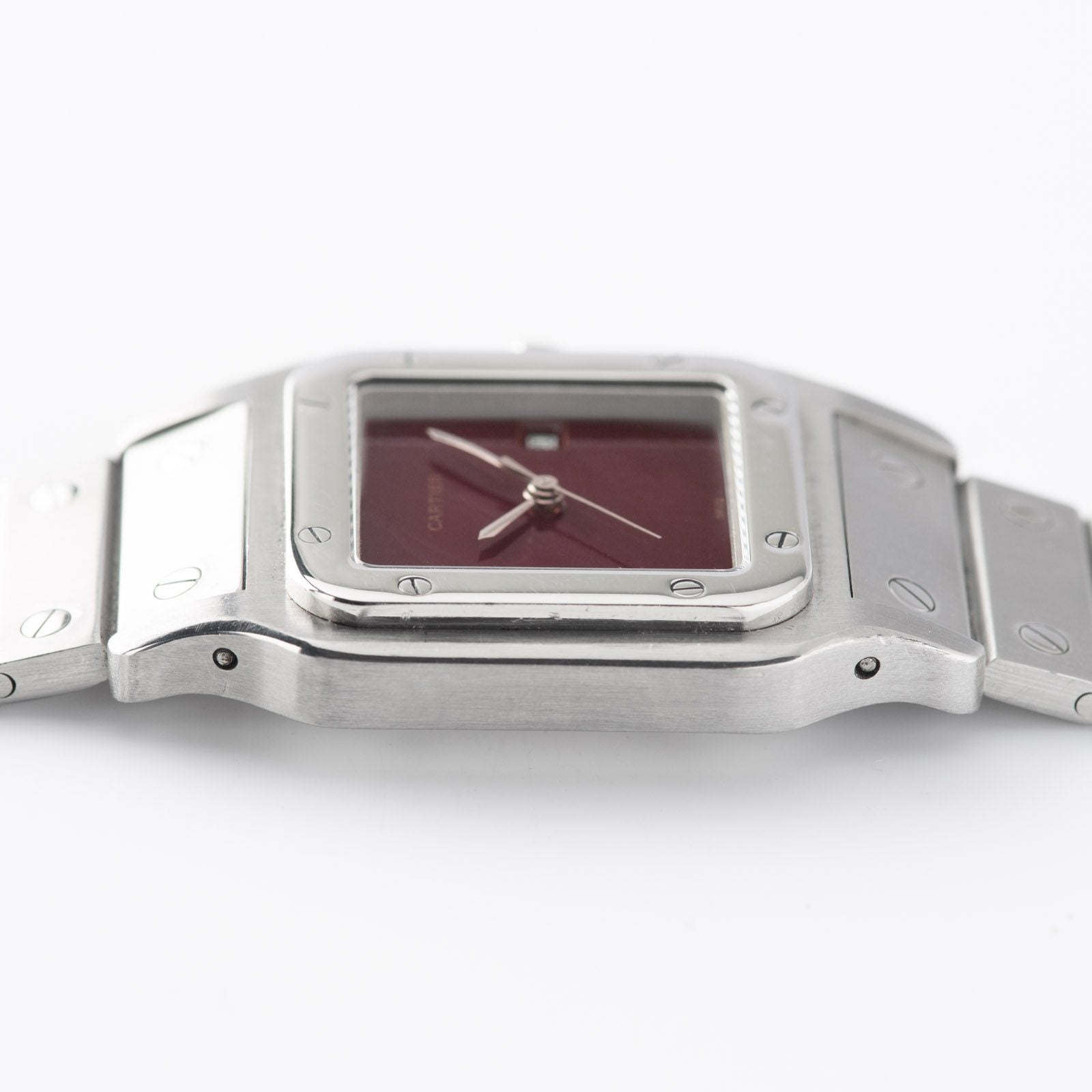 Cartier Santos Galbee Burgundy Lacquer Dial 