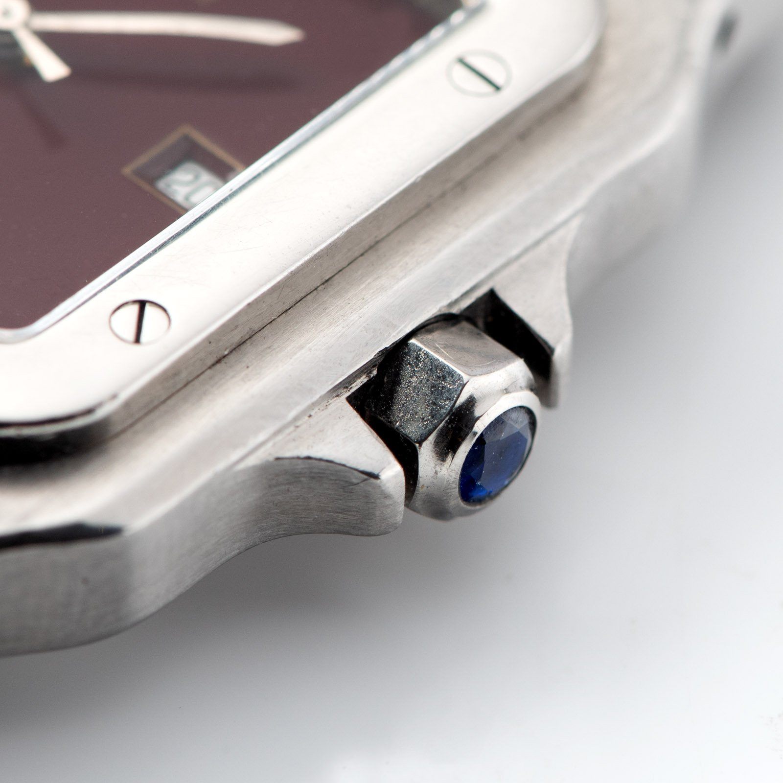 Cartier Santos Galbee Burgundy Lacquer Dial 