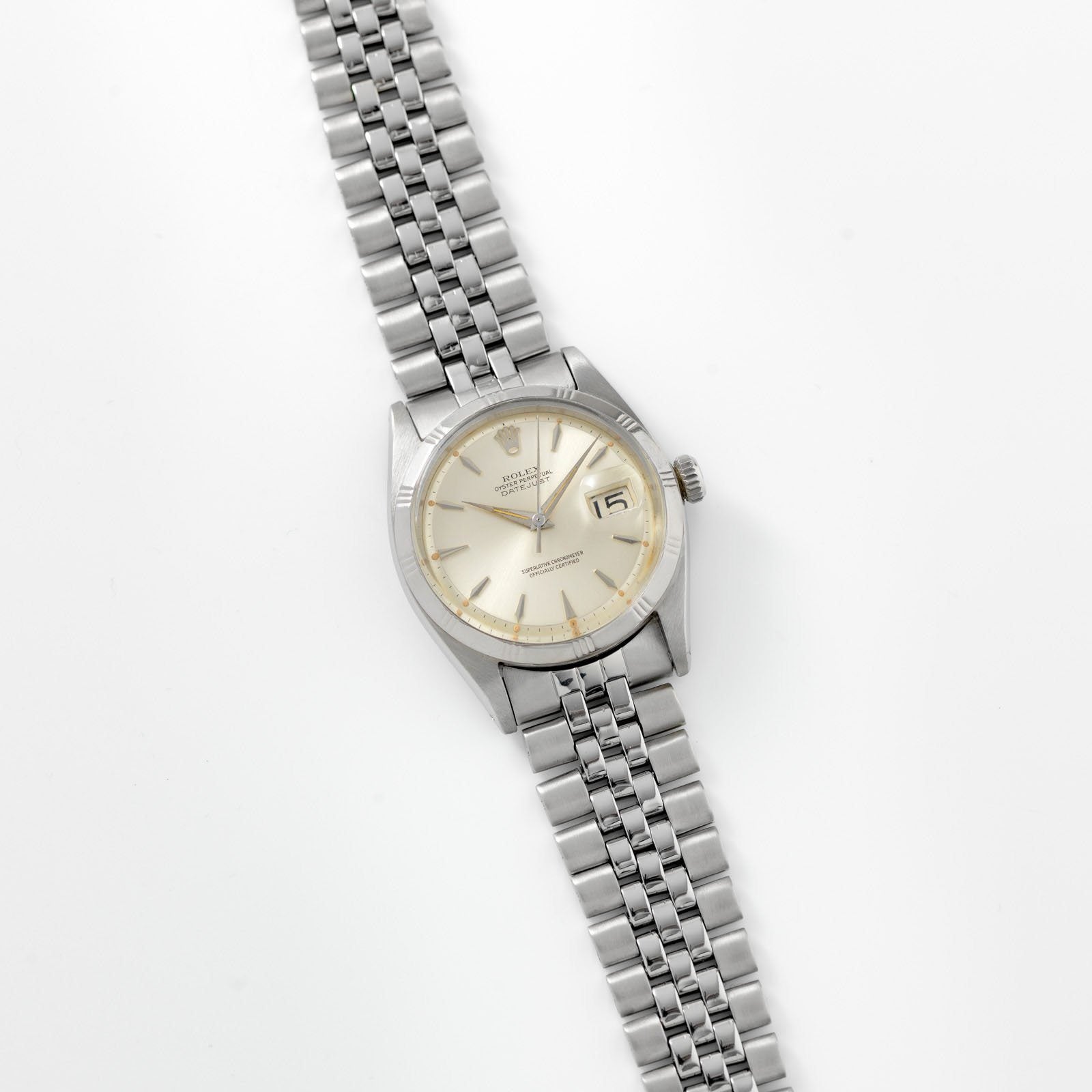 Rolex Datejust Silver Soleil Dial Rare Early 1603