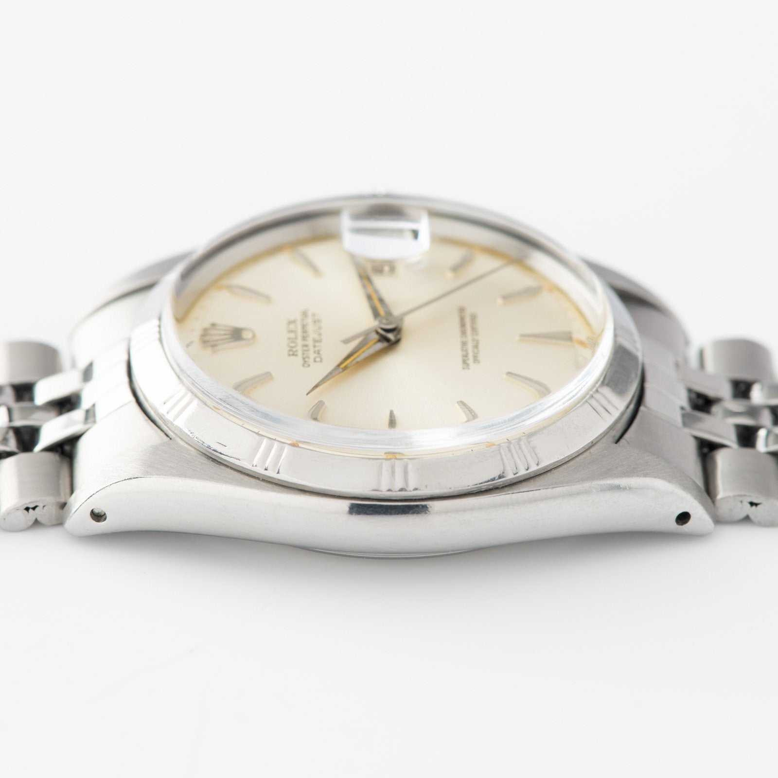 Rolex Datejust Silver Soleil Dial Rare Early 1603