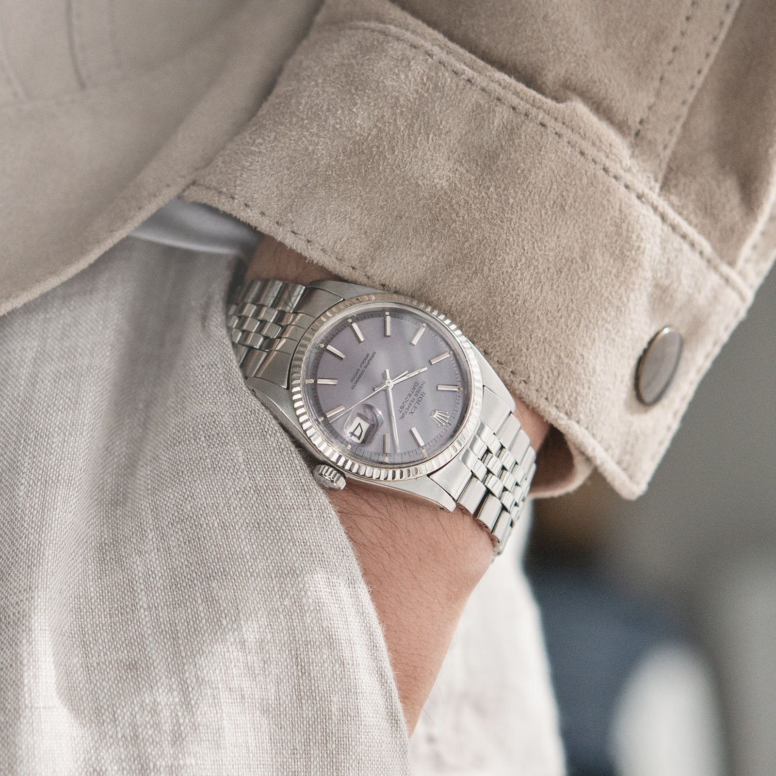 Rolex Datejust 1601 Lavender Colour Change Dial on jubilee bracelet