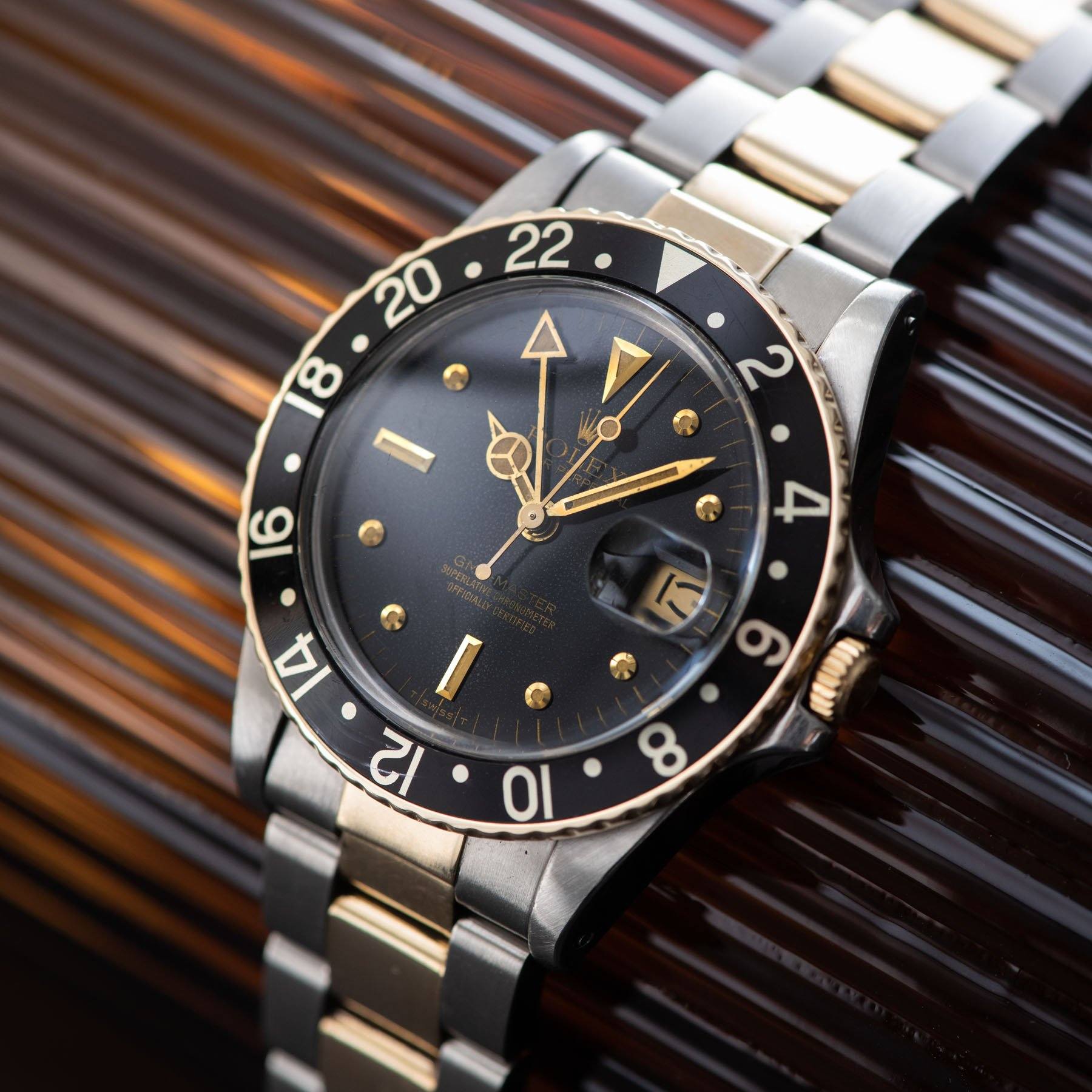 Rolex 16753 Black Nipple Dial GMT Master 
