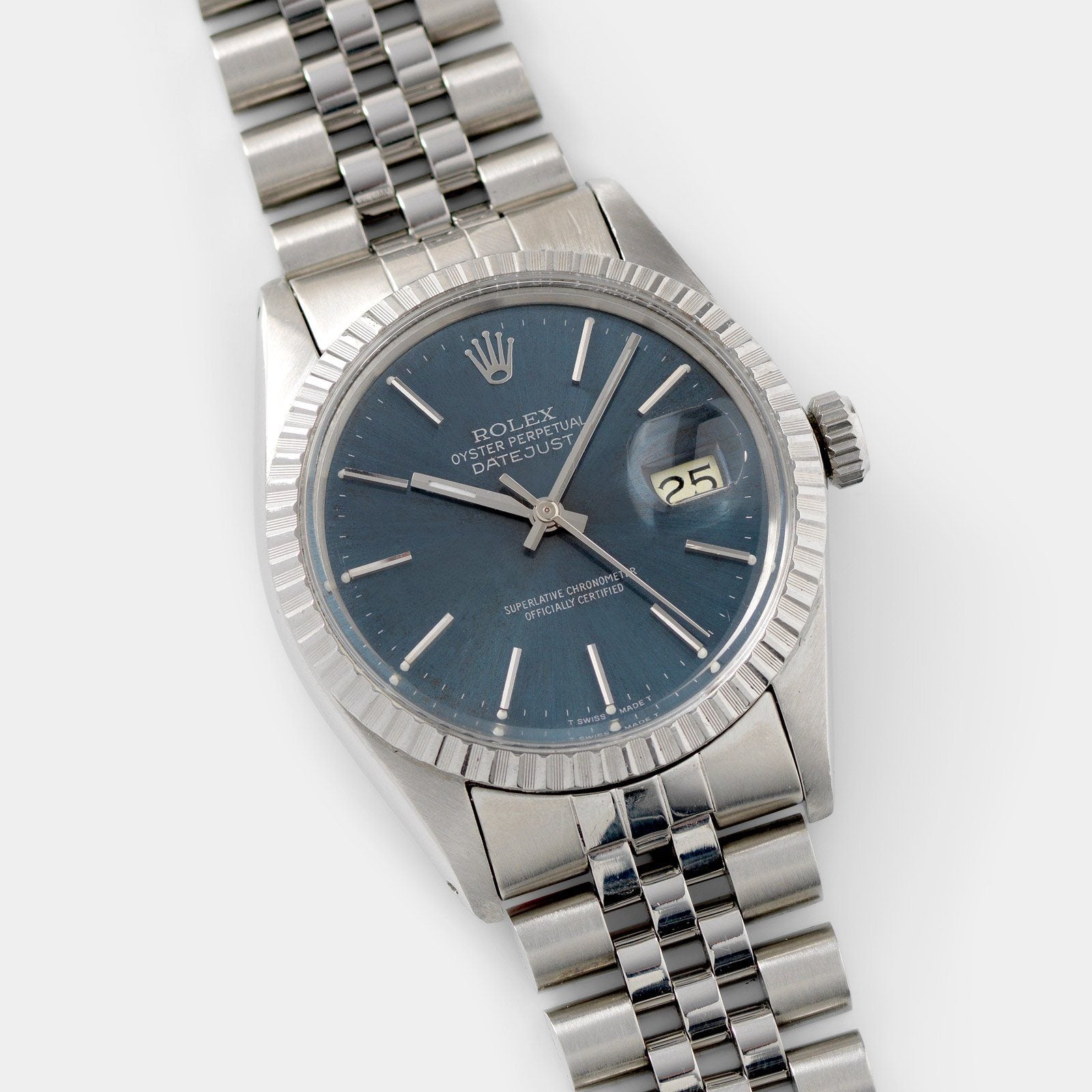 36mm steel case Rolex Datejust Blue Soleil Dial 16030 