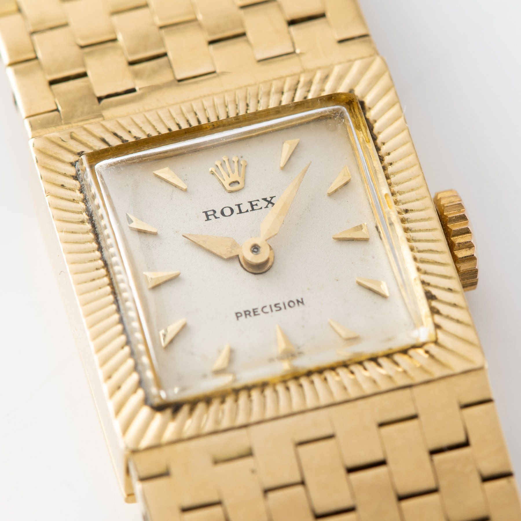 Rolex Precision 18kt Yellow Gold Ref 8209 with gold applied hour markers and gold dagger-style hands