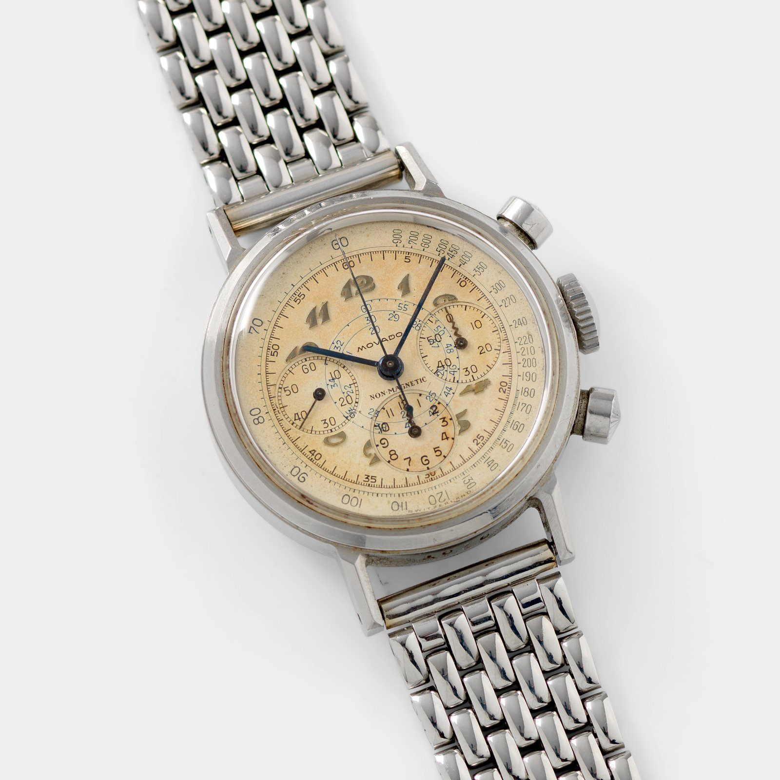 Movado M95 Steel FB Case Chronograph Watch 