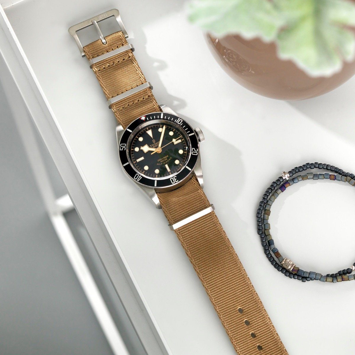 Tudor Deluxe Nylon Nato Watch Strap Coyote Brown
