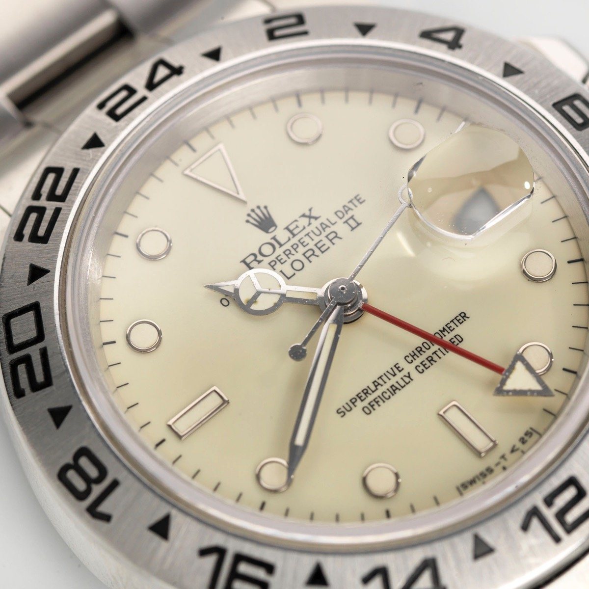 Rolex Explorer II 16550 Cream Rail Dial 