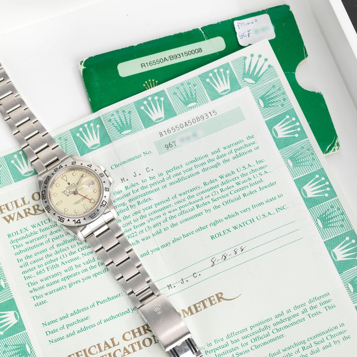 Rolex Explorer II 16550 Cream Rail Dial 