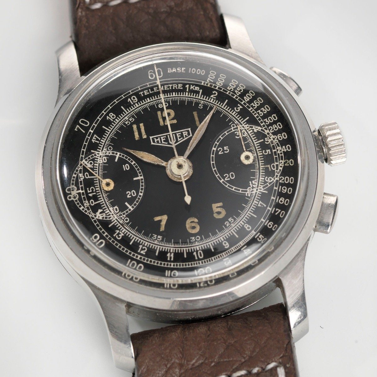 Heuer Chrono Ref 2403 1930s Dual Scale Gilt 