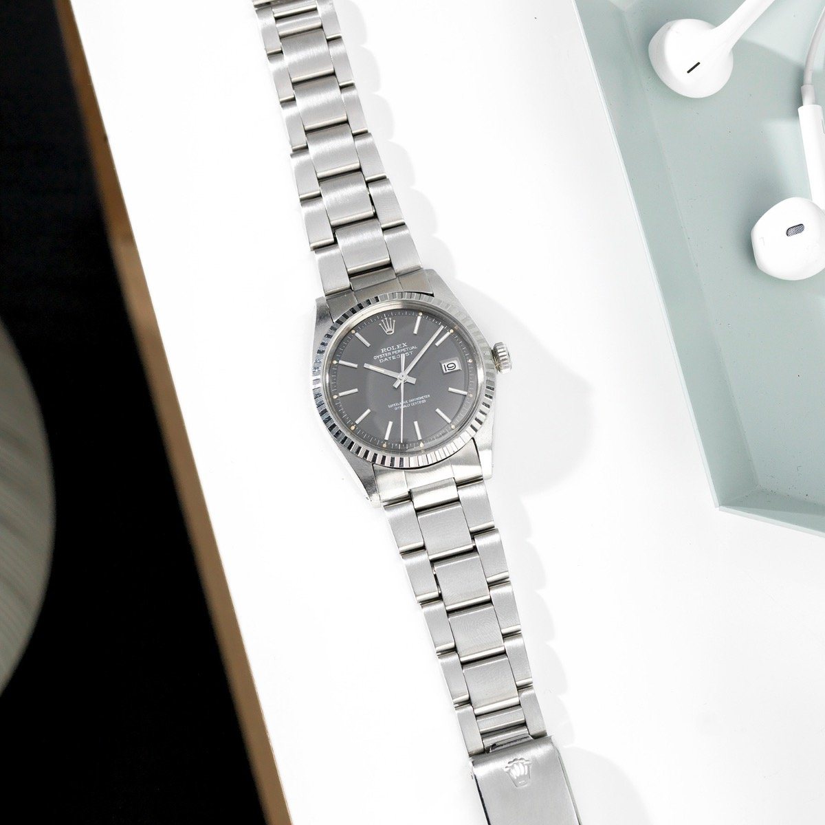 Rolex 1603 Datejust Grey Dial 1972 Tropic Crystal 